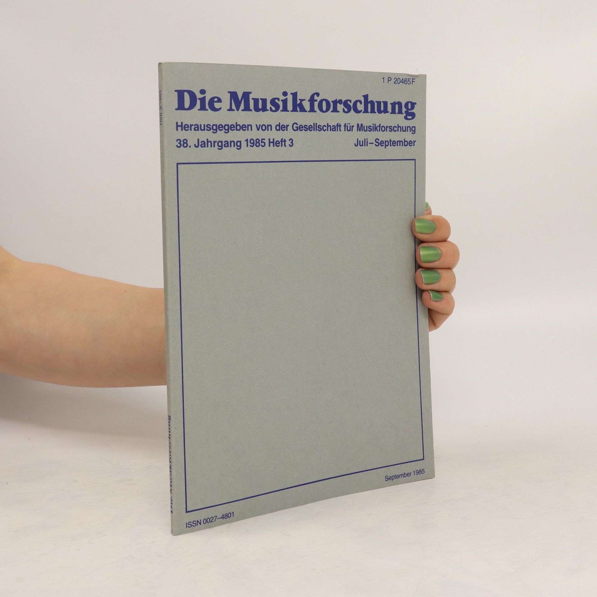 AA.VV. Die Musikforschung 38/1985