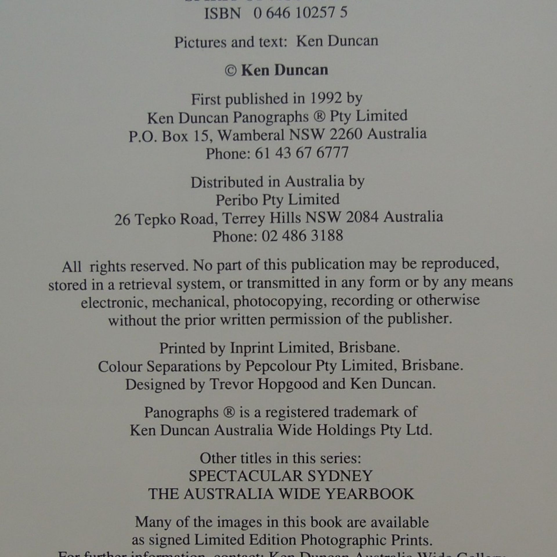 Ken Duncan Spirit of Australia : Spectacular panoramic views of Australia