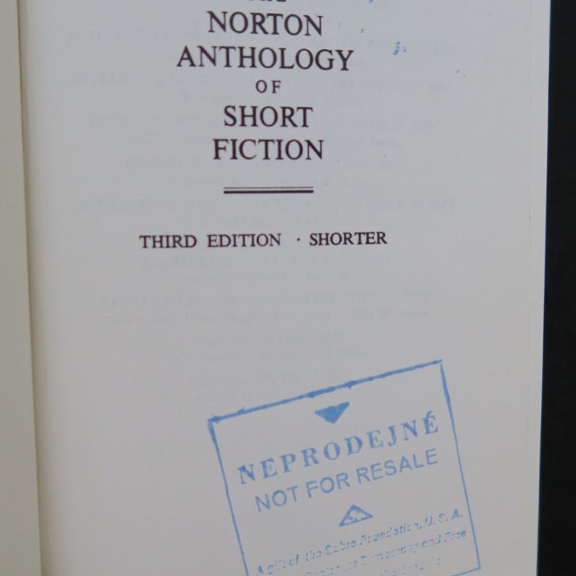 R. V. Cassill The Norton anthology of short fiction (Shorter Third Edition)