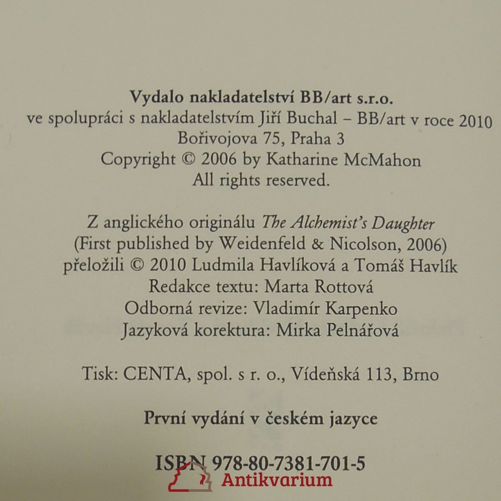 Katharine McMahon Alchymistova dcera