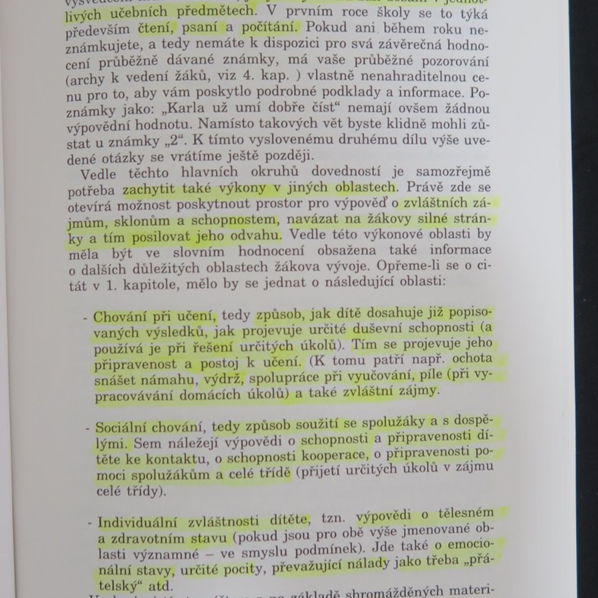 Franz Peter Schimunek Slovní hodnocení žáků