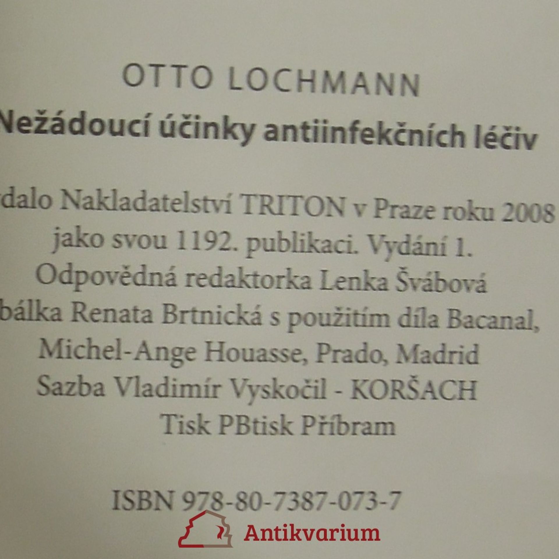 Otto Lochmann Nežádoucí účinky antiinfekčních léčiv