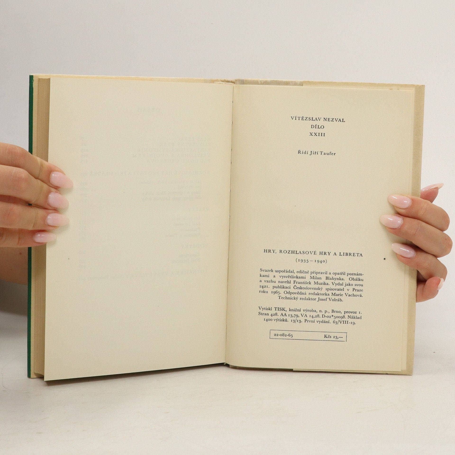 Vítězslav Nezval Hry, rozhlasové hry, libreta