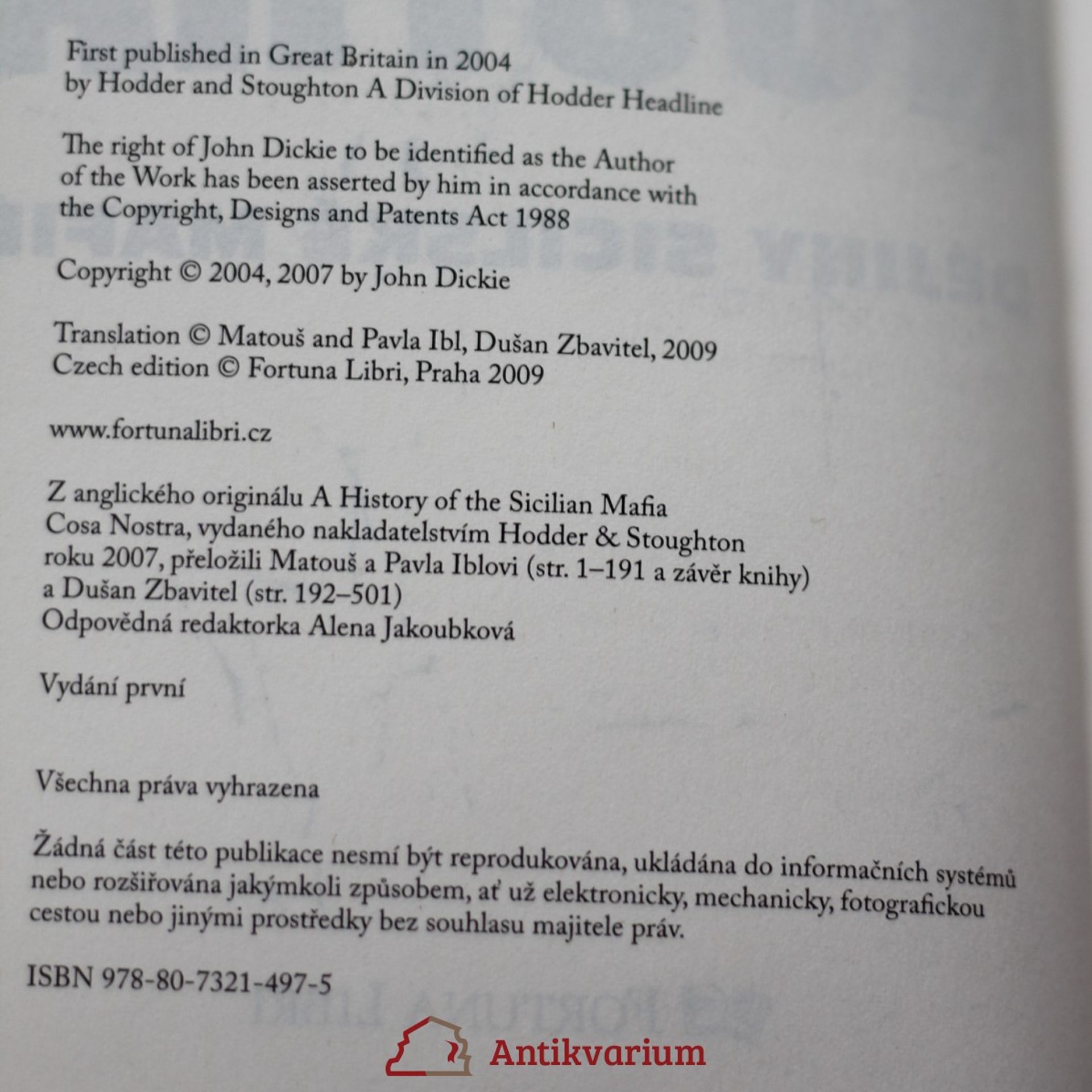 John Dickie Cosa Nostra. Dějiny sicilské mafie; Pokrevní bratrstvo