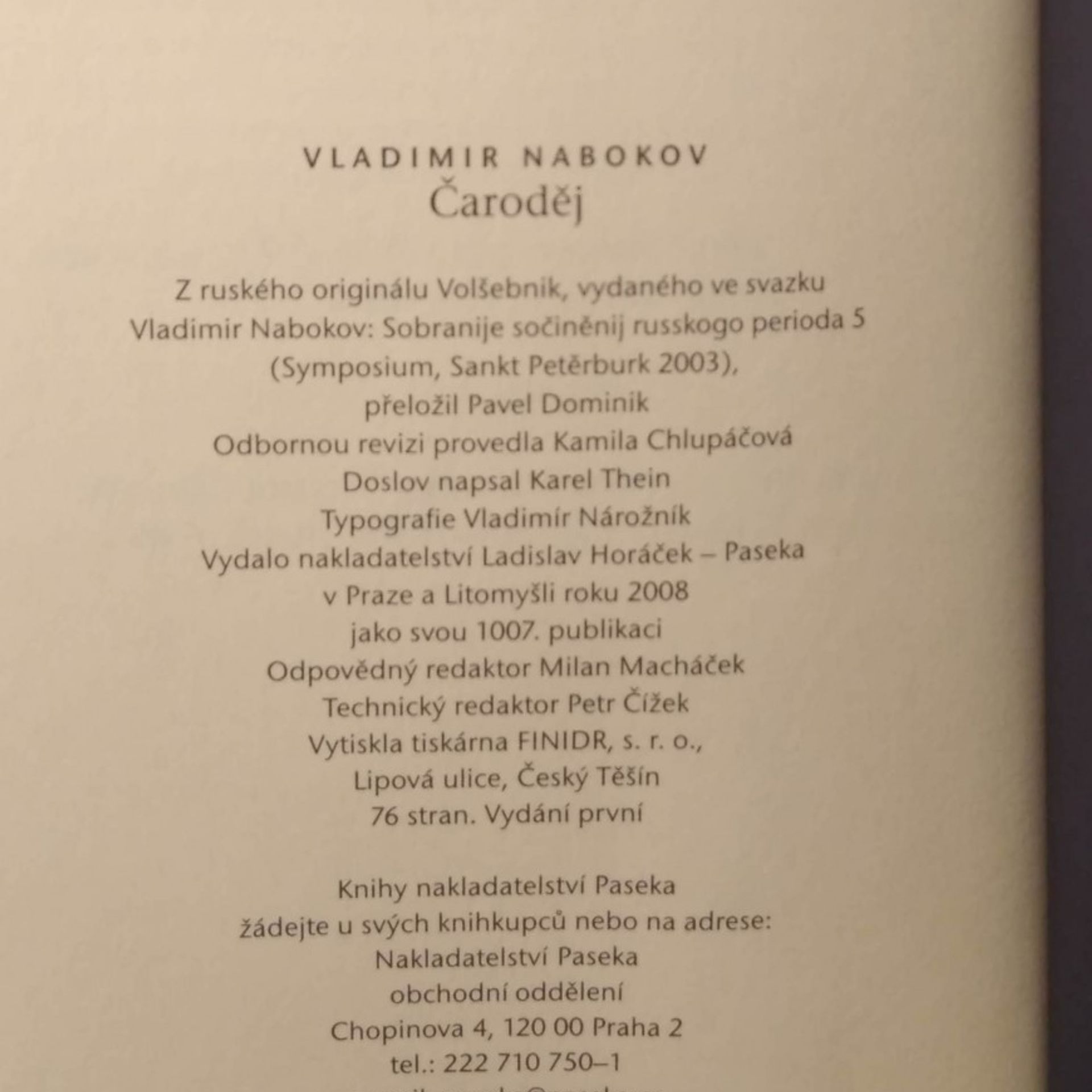Vladimir Nabokov Čaroděj