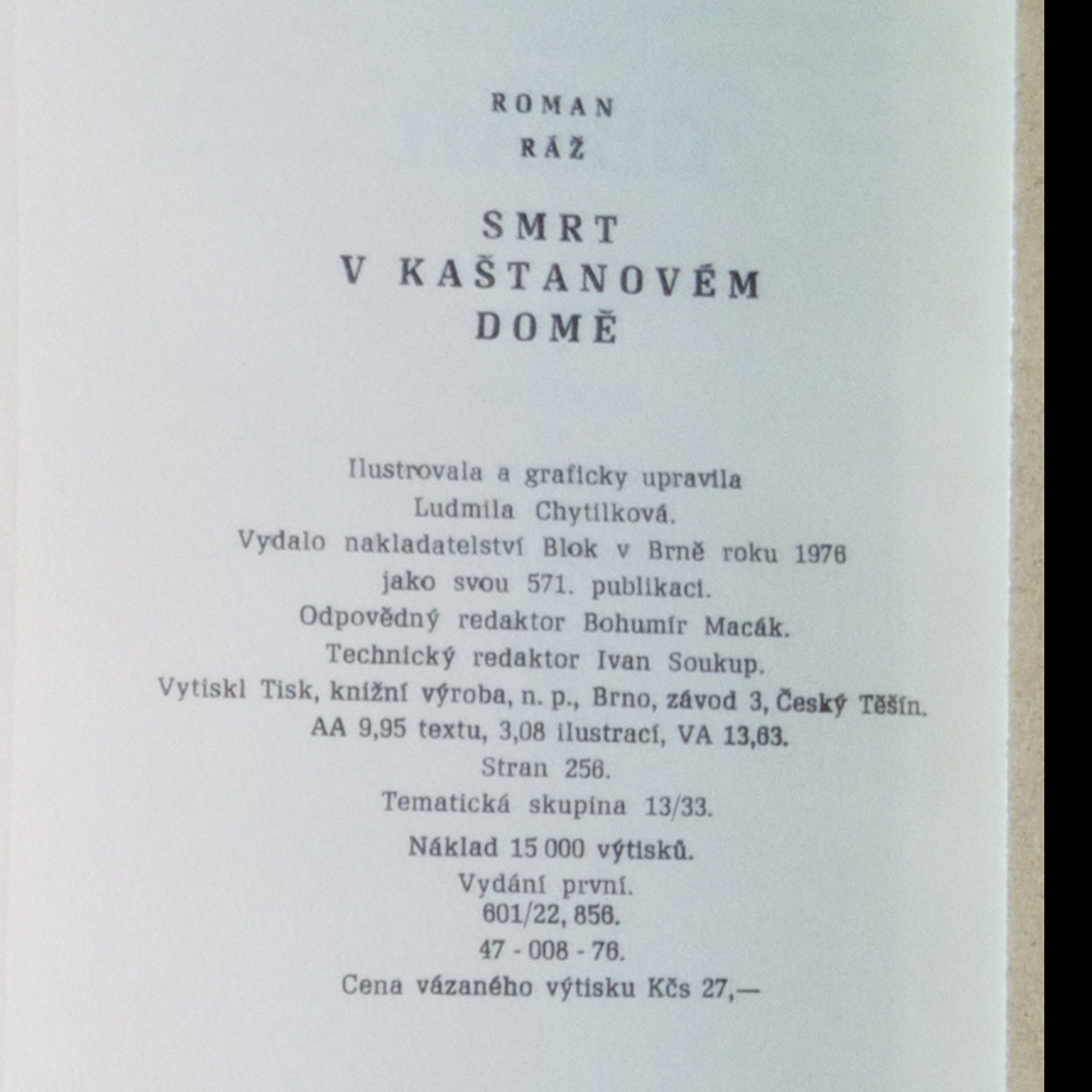 Roman Ráž Smrt v kaštanovém domě