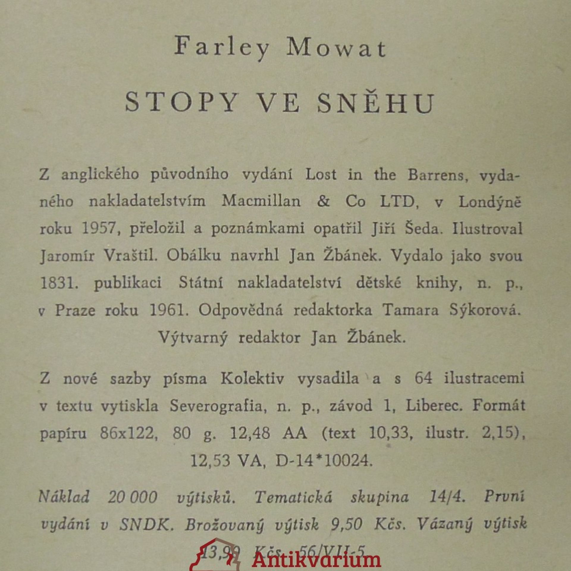 Farley Mowat Stopy ve sněhu