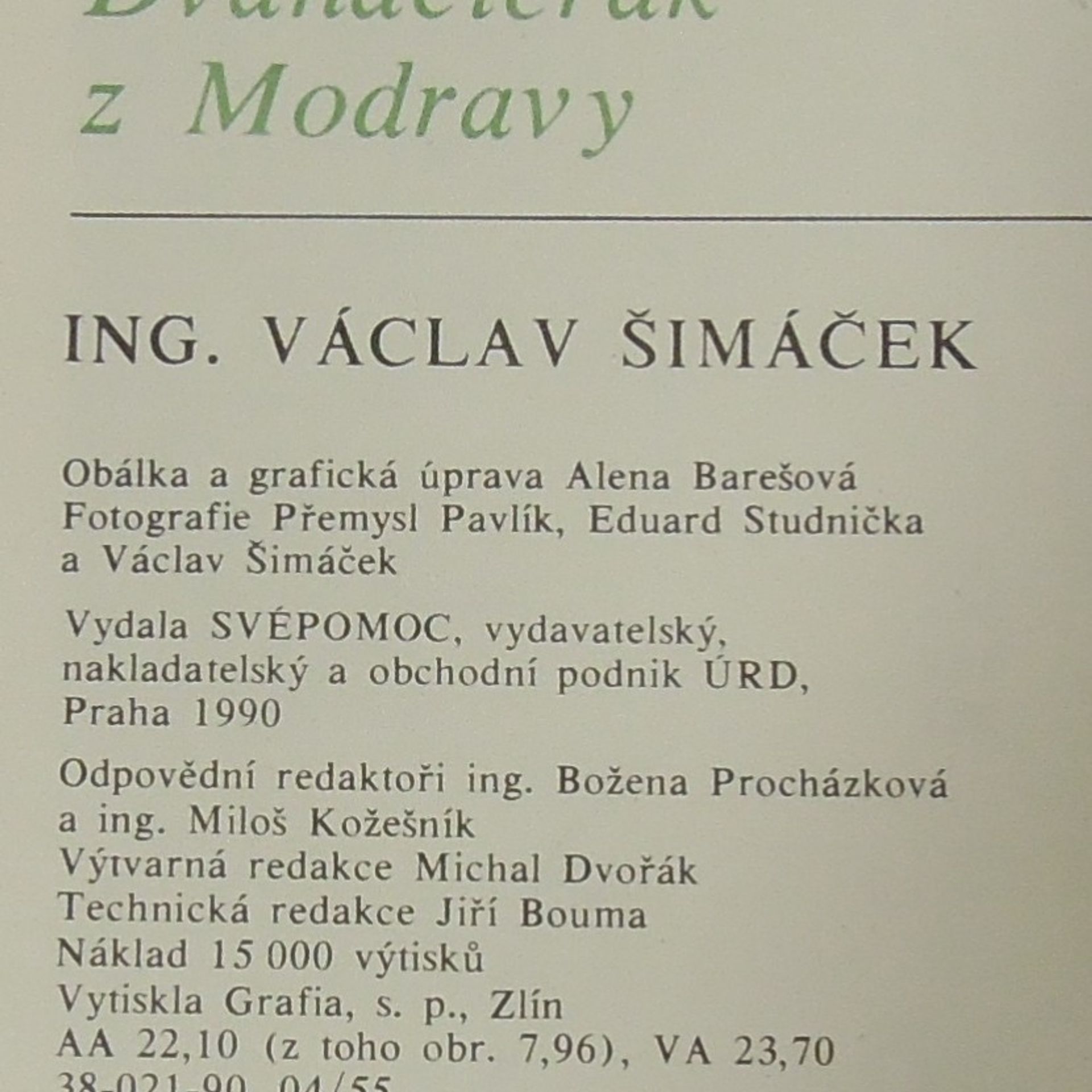Václav Šimáček Dvanácterák z Modravy