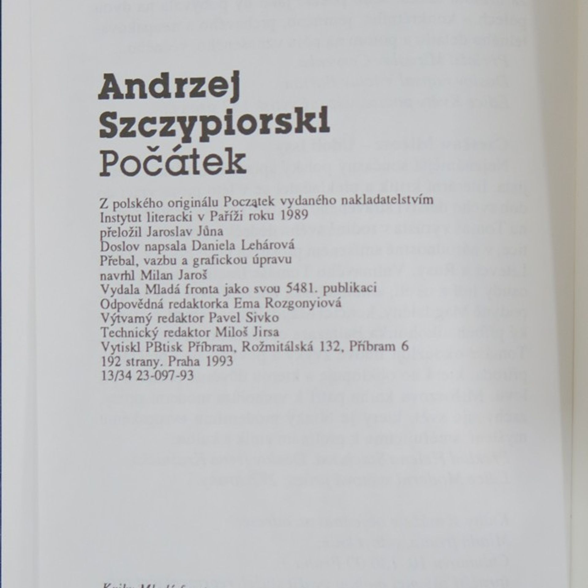 Andrzej Szczypiorski Počátek