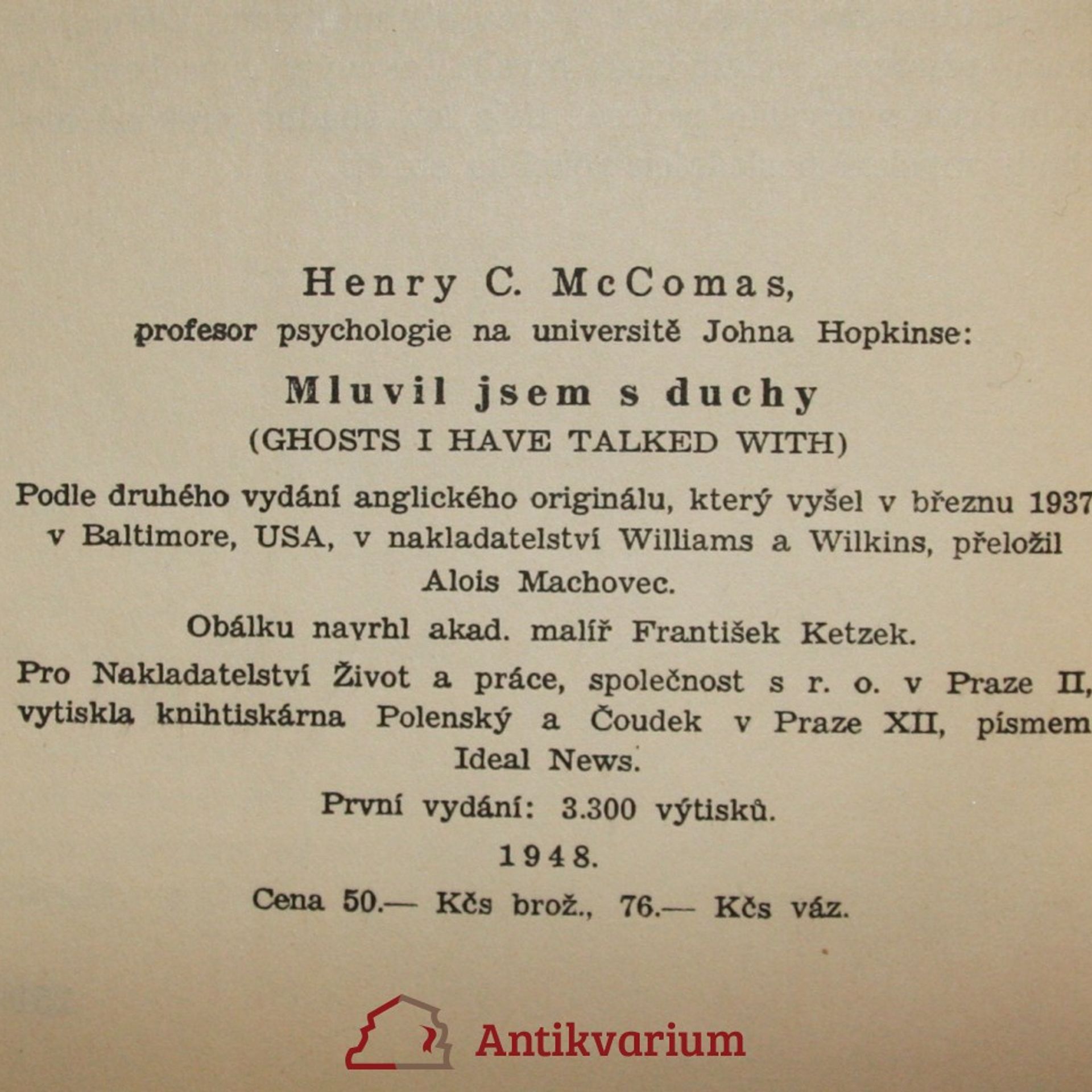 Henry Clay Mac Comas Mluvil jsem s duchy = Ghosts I have talked with