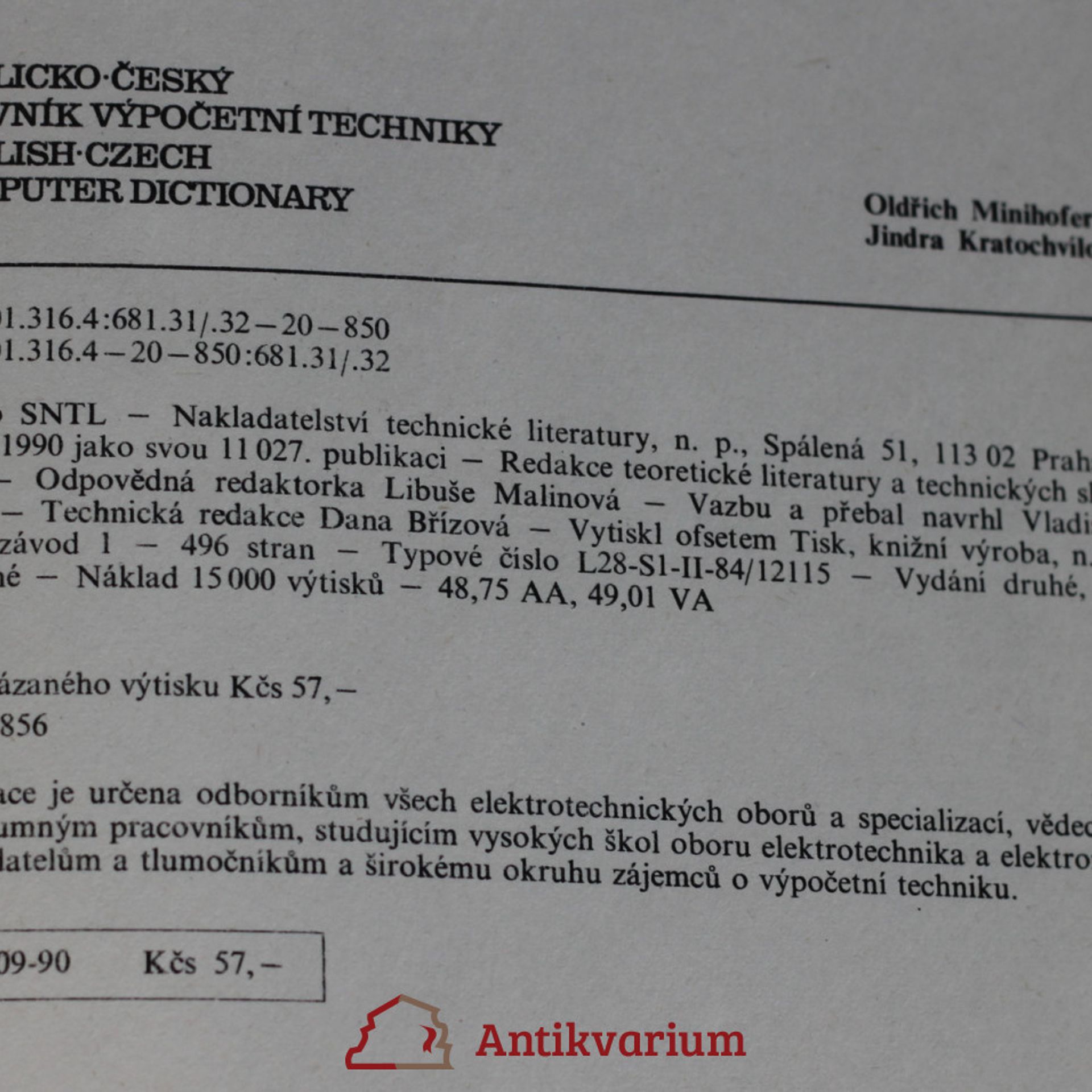 Oldřich Minihofer Anglicko-český slovník výpočetní techniky