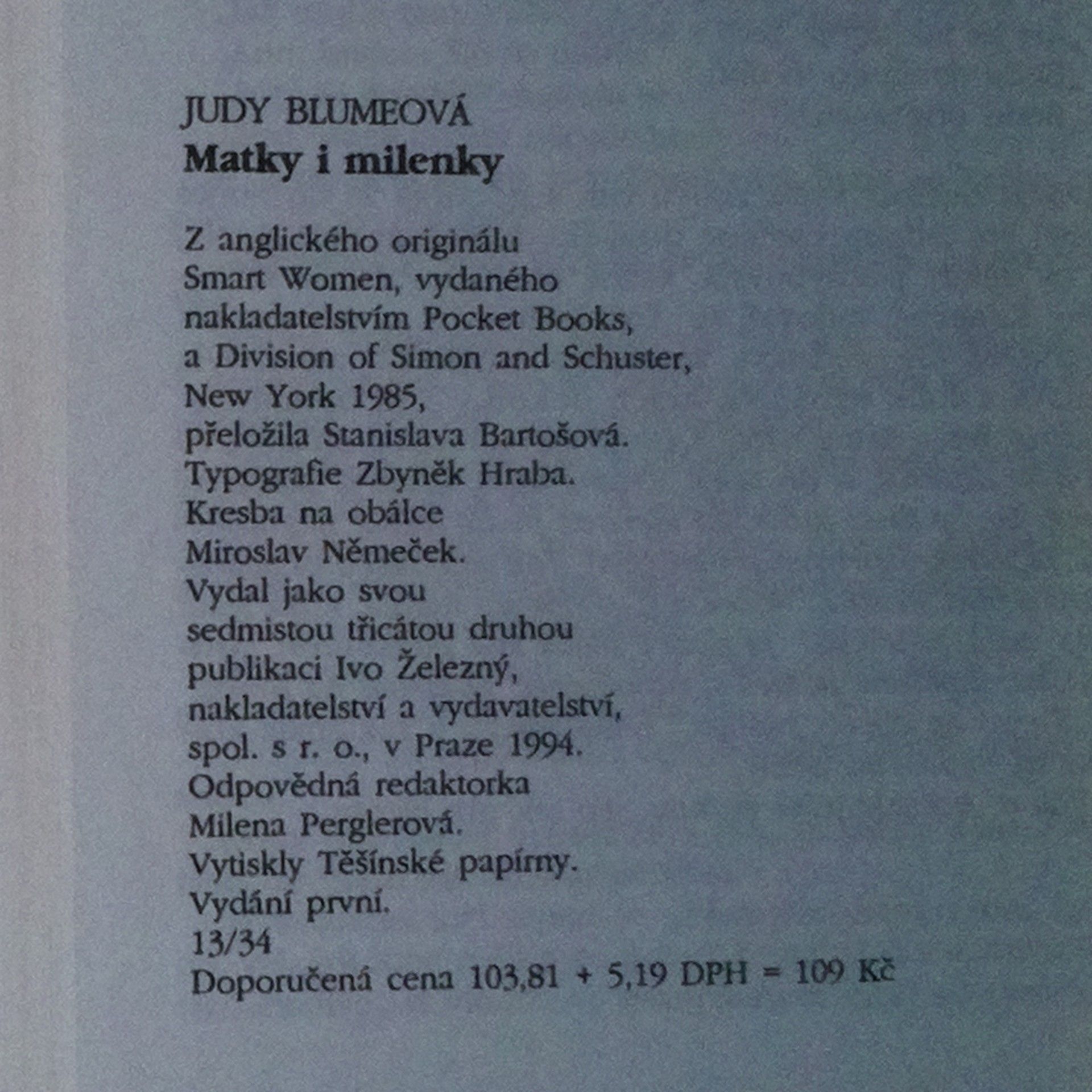 Judy Blume Matky i milenky