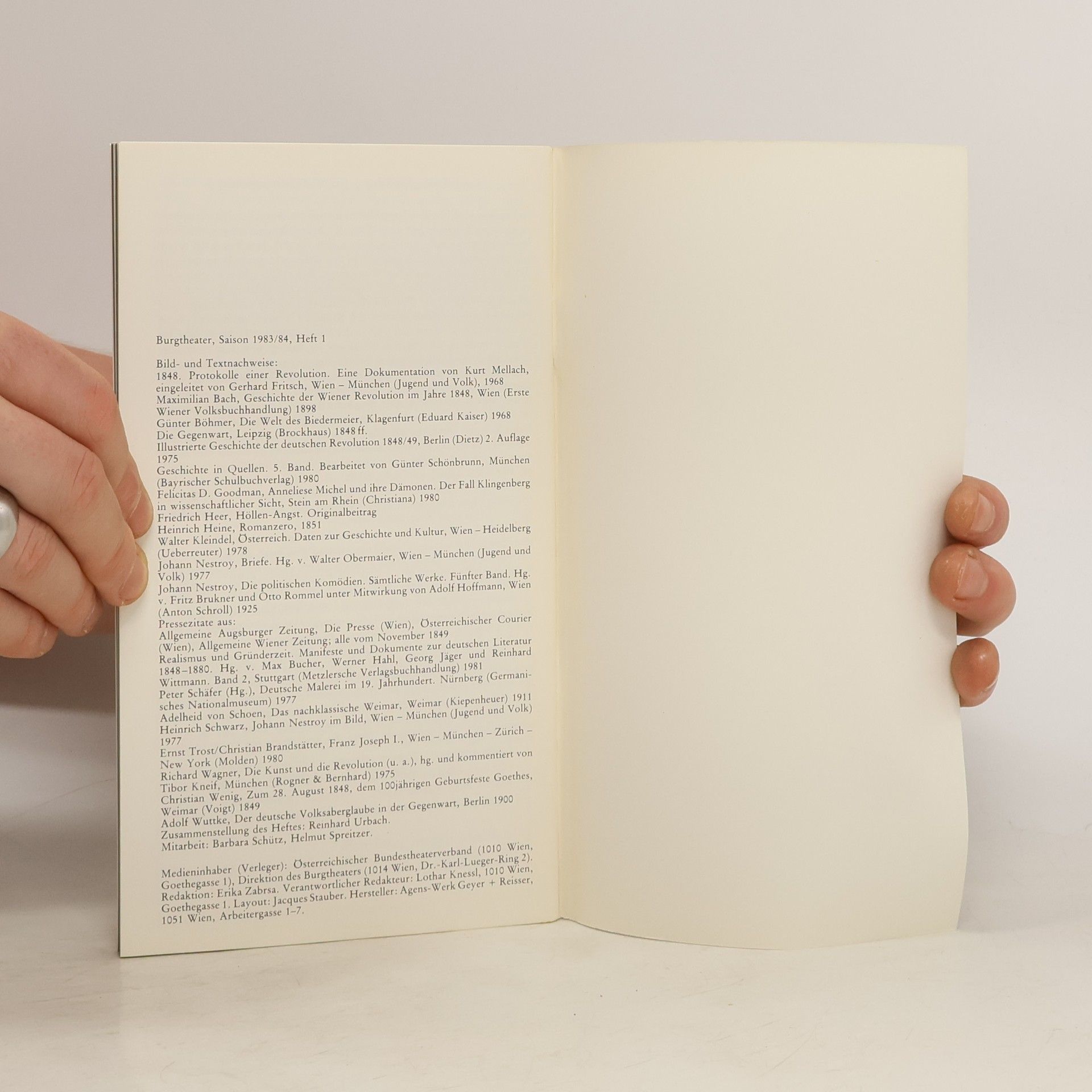 Autorenkollektiv Burgtheater Saison 1983/84. Heft 1