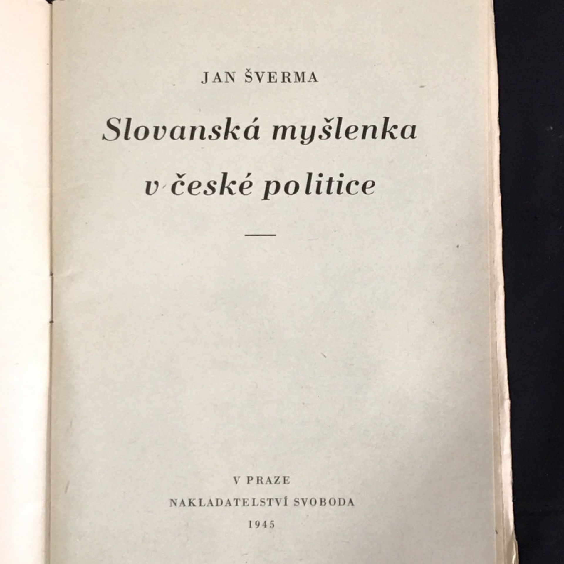 Šverma Jan Slovanská myšlenka v české politice