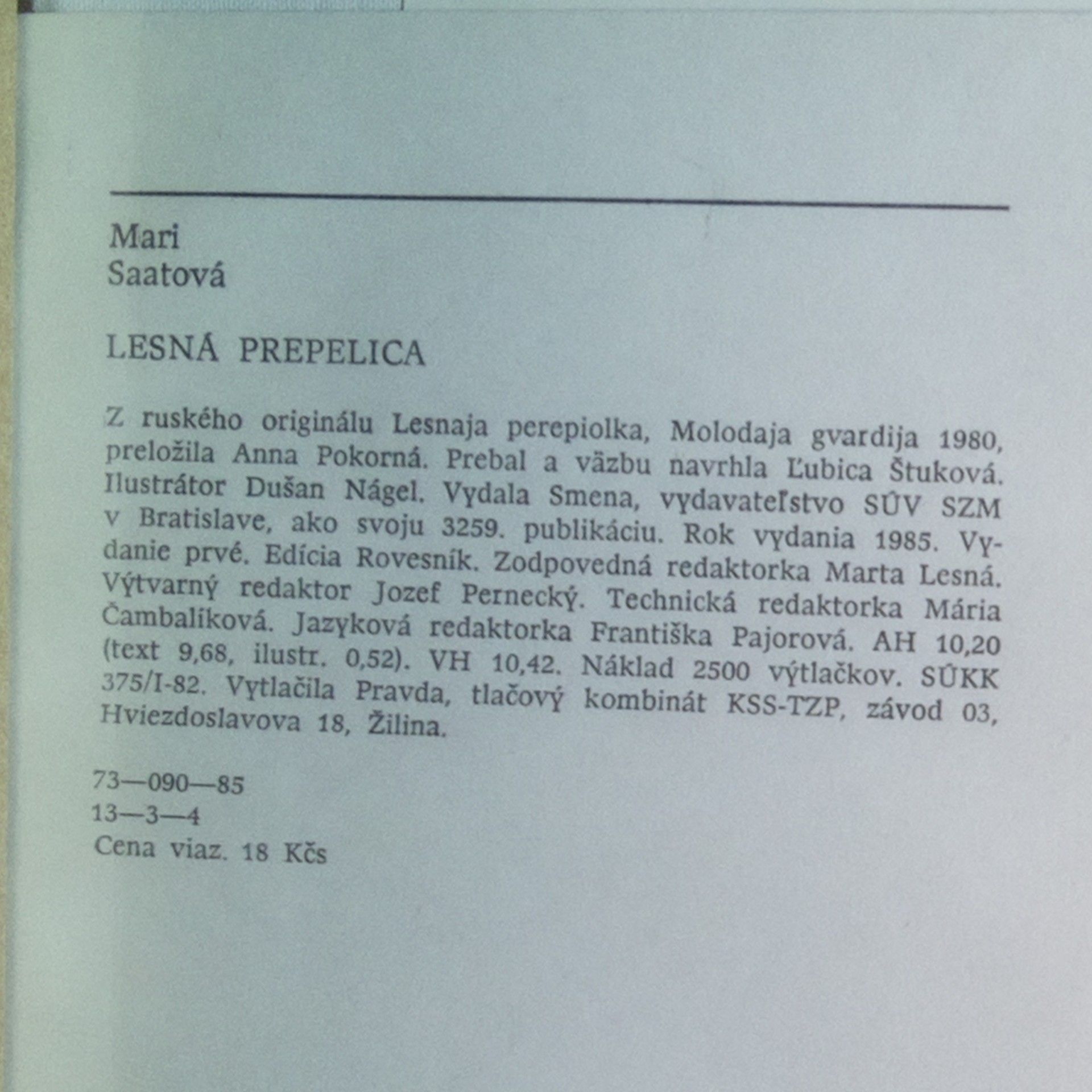 Mari Saatova Lesná prepelica
