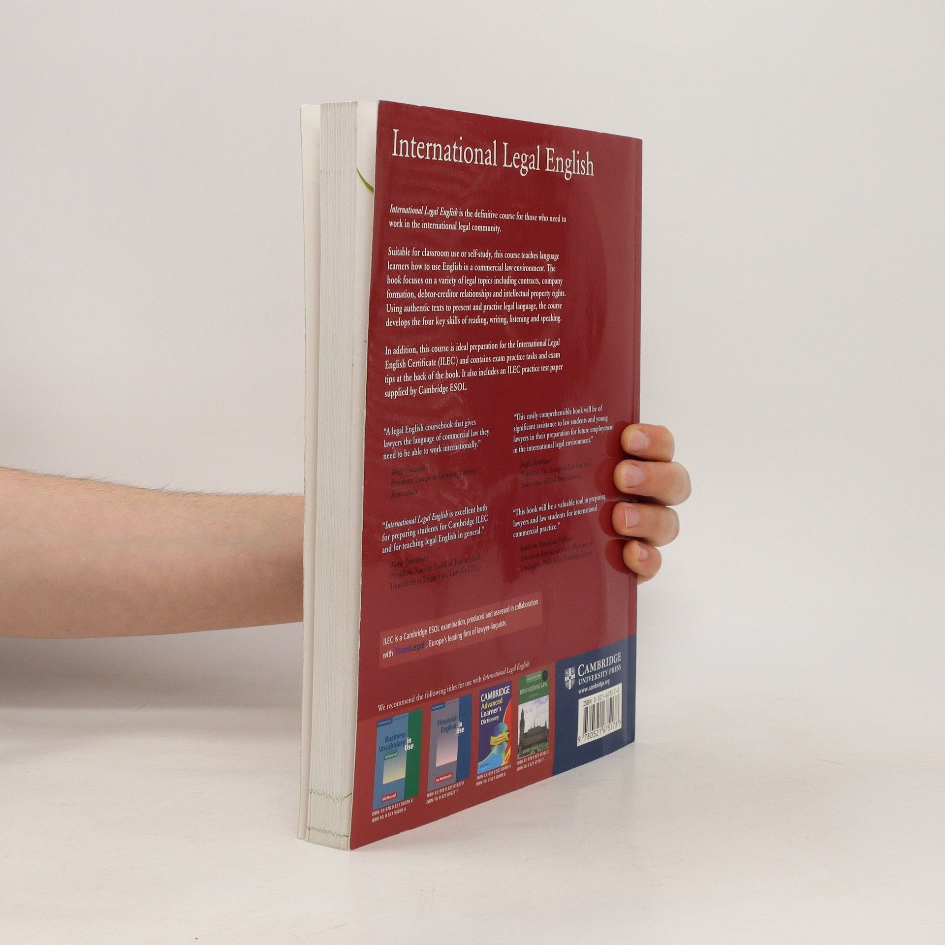 Amy Krois-Lindner International legal English : a course for classroom or self-study use : [suitable preparation for the International legal English certificate (ILEC)]