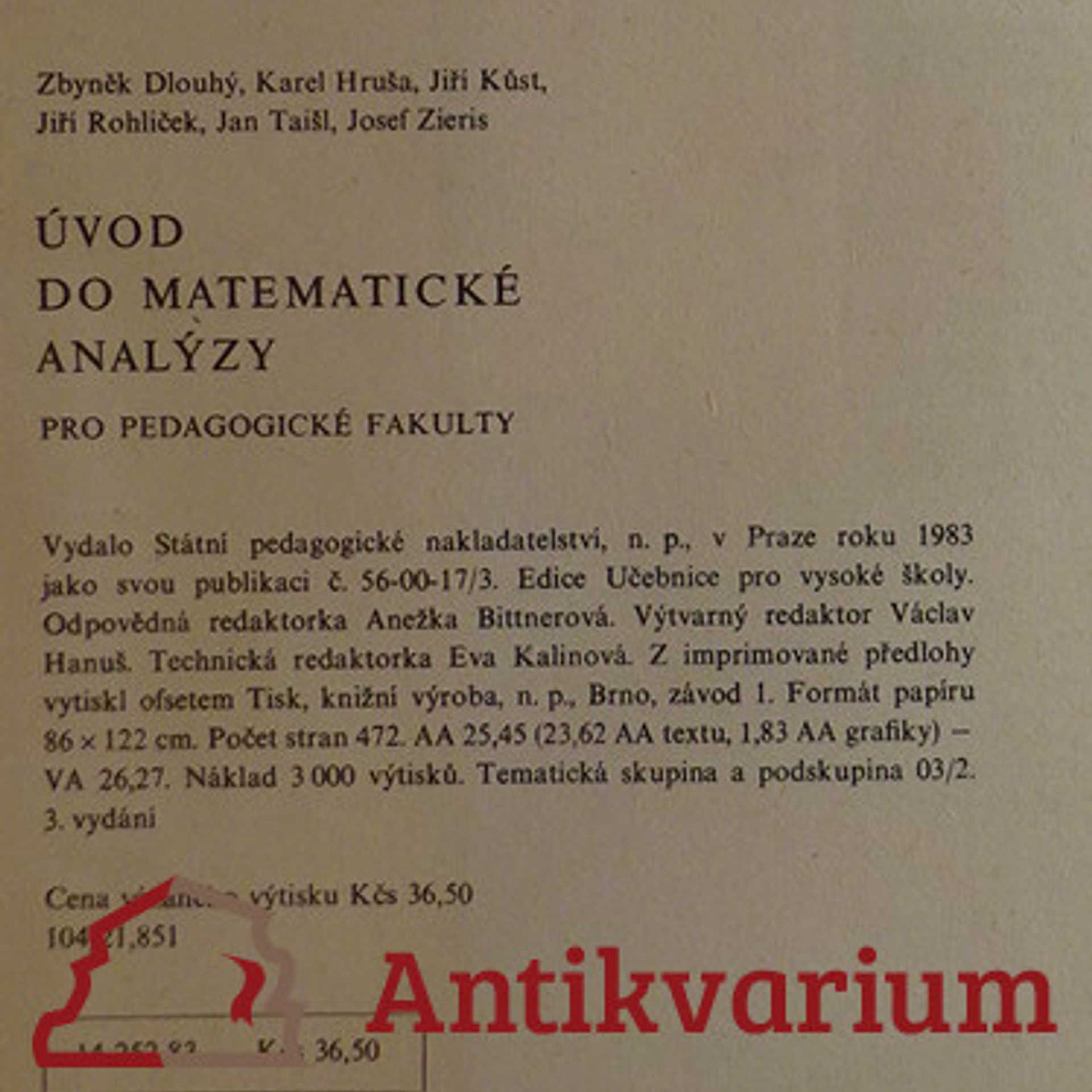 Zbyněk Dlouhý Úvod do matematické analýzy