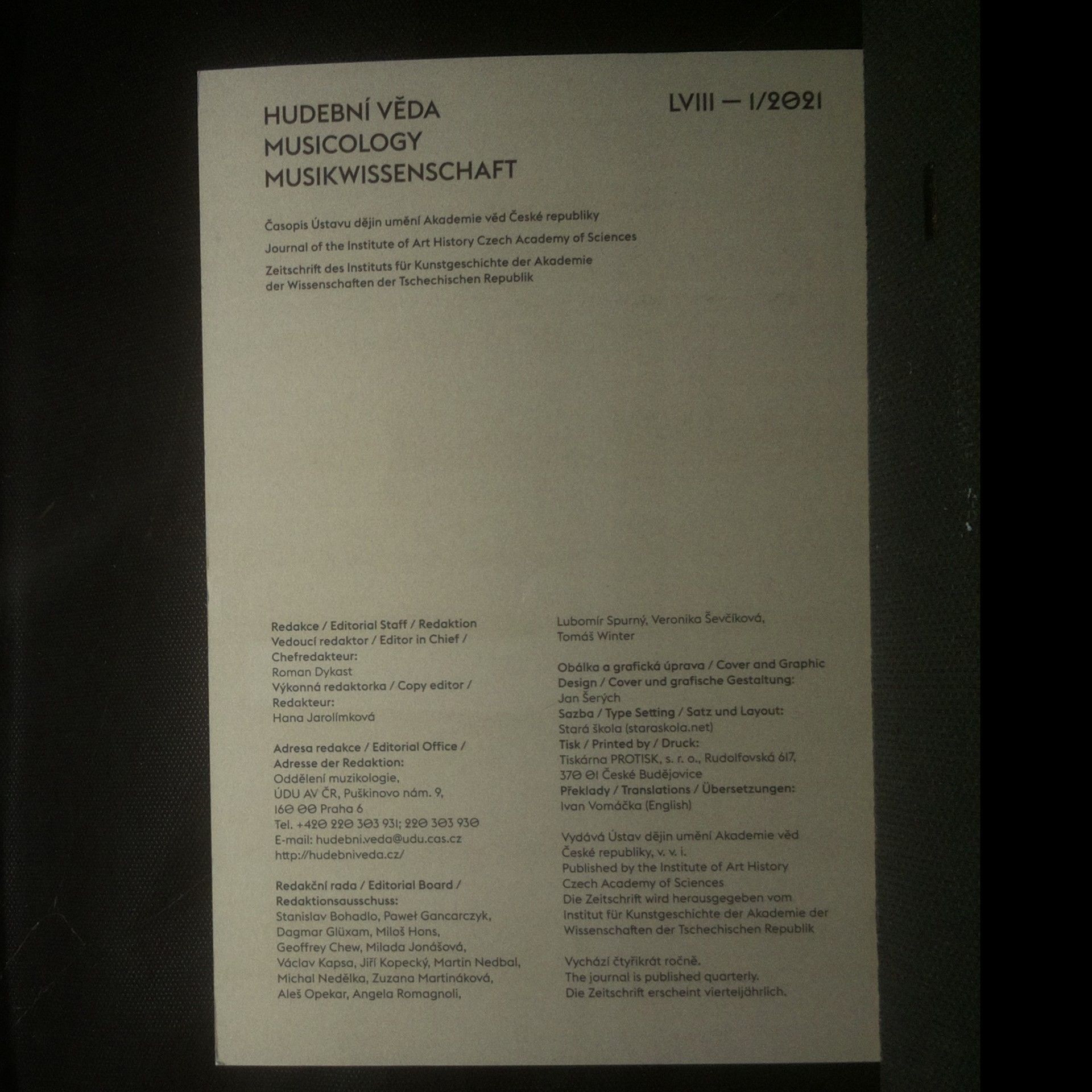Kolektiv autorů Hudební věda 1/2021