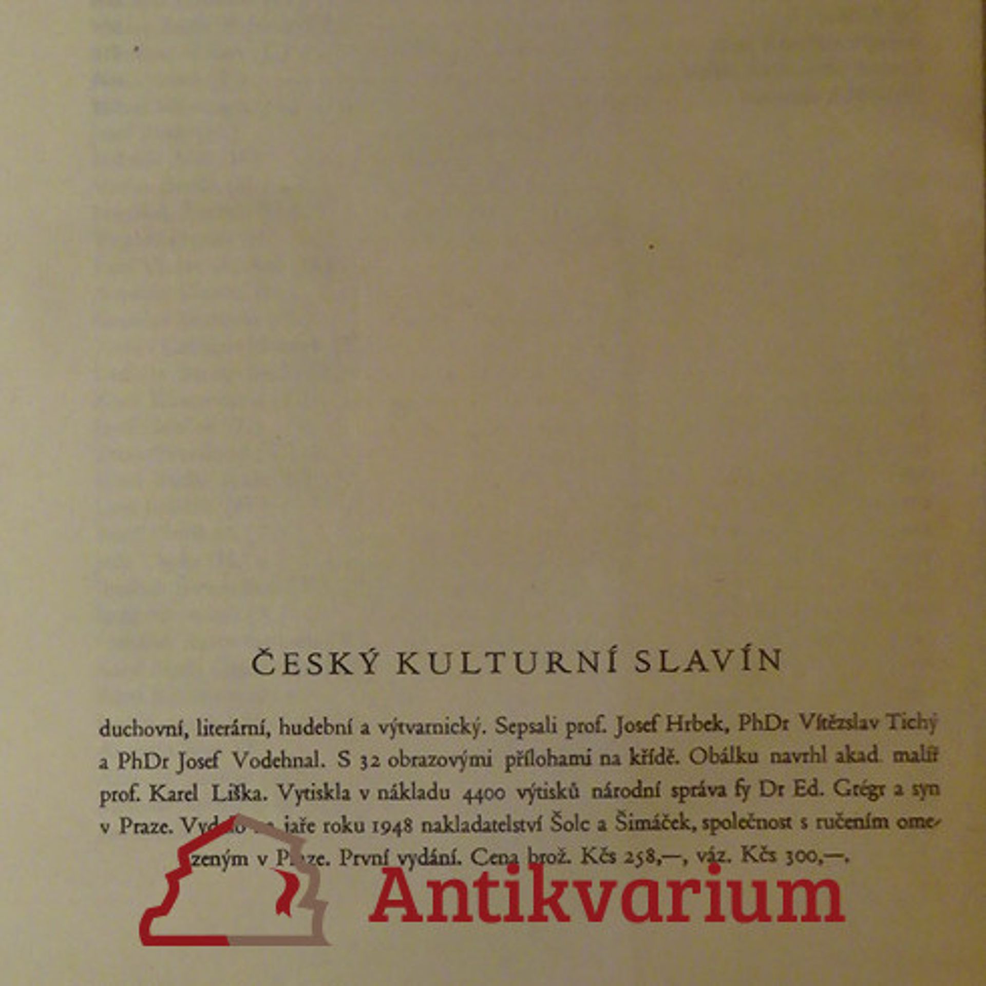 Josef Hrbek Český kulturní Slavín