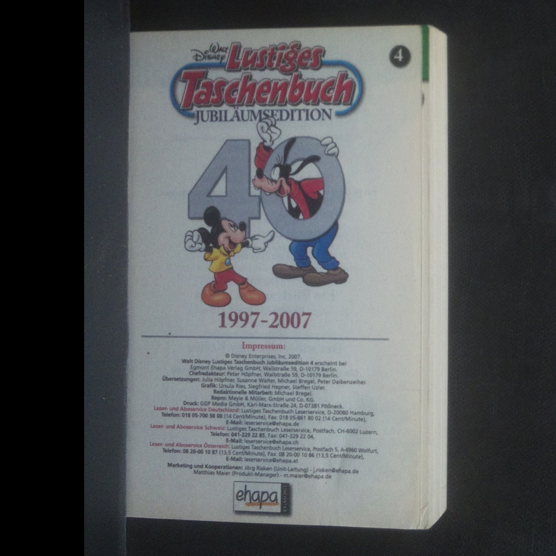 Walt Disney Lustiges Taschenbuch Jubiläumsedition 4. 1997 - 2007