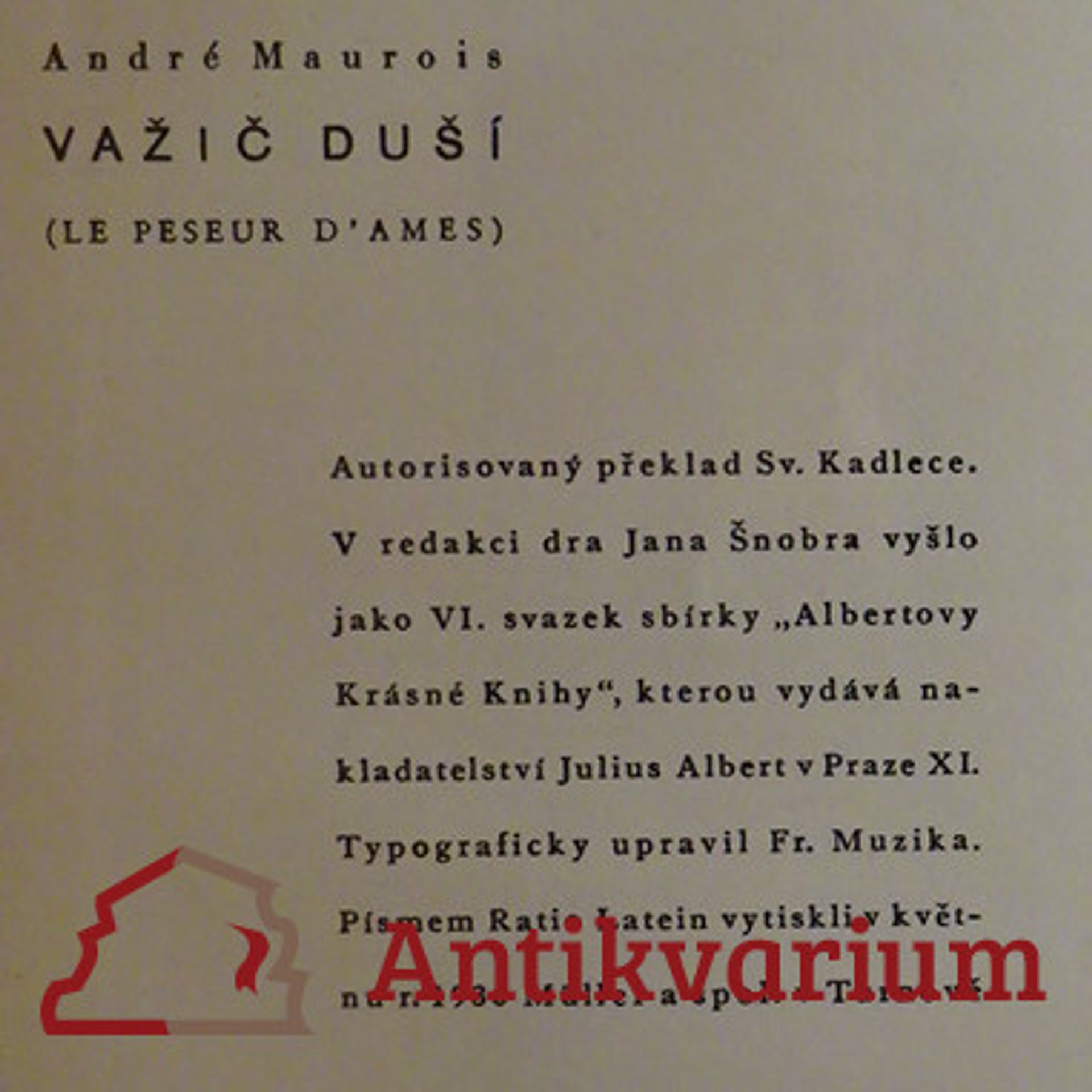 André Maurois Važič duší