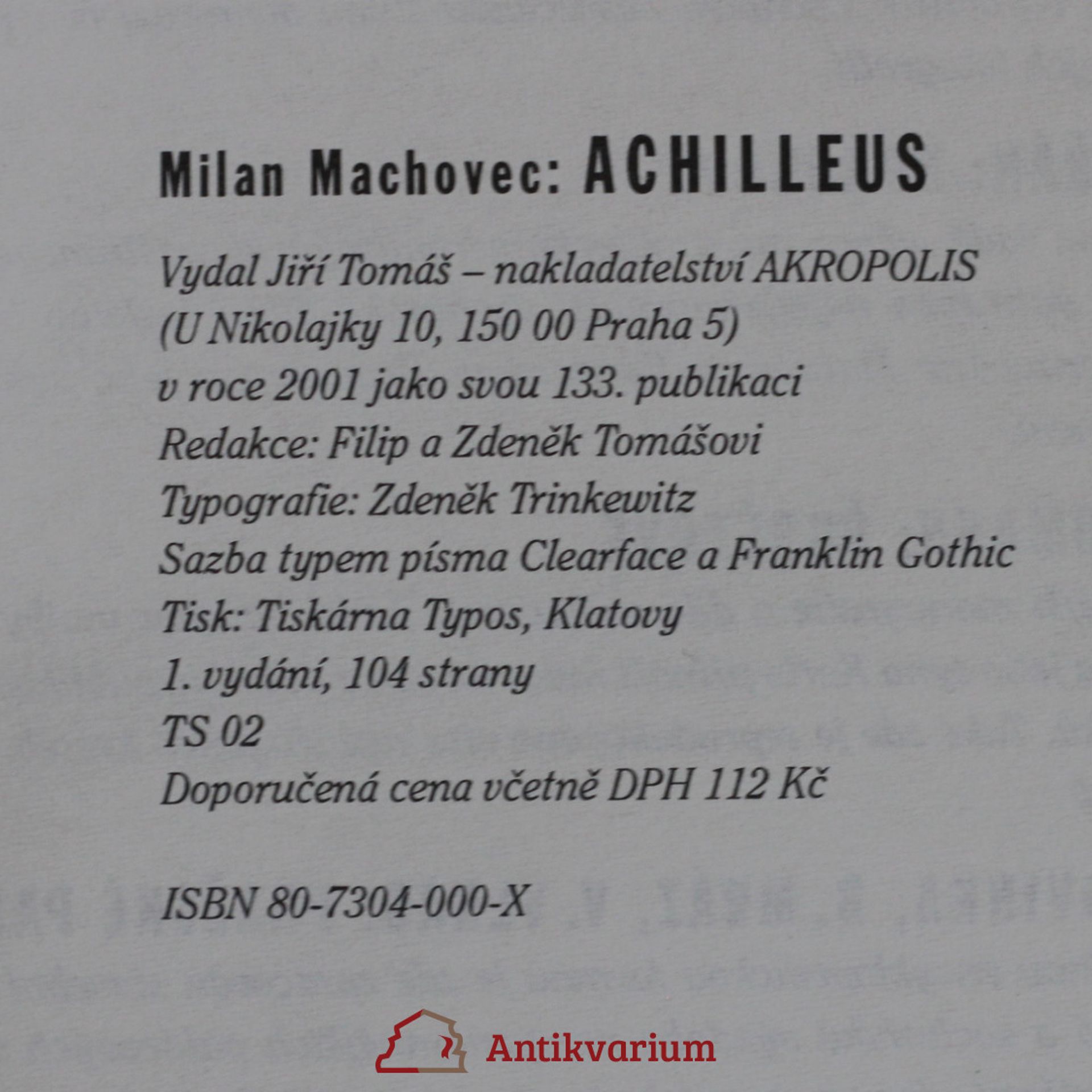 Milan Machovec Achilleus