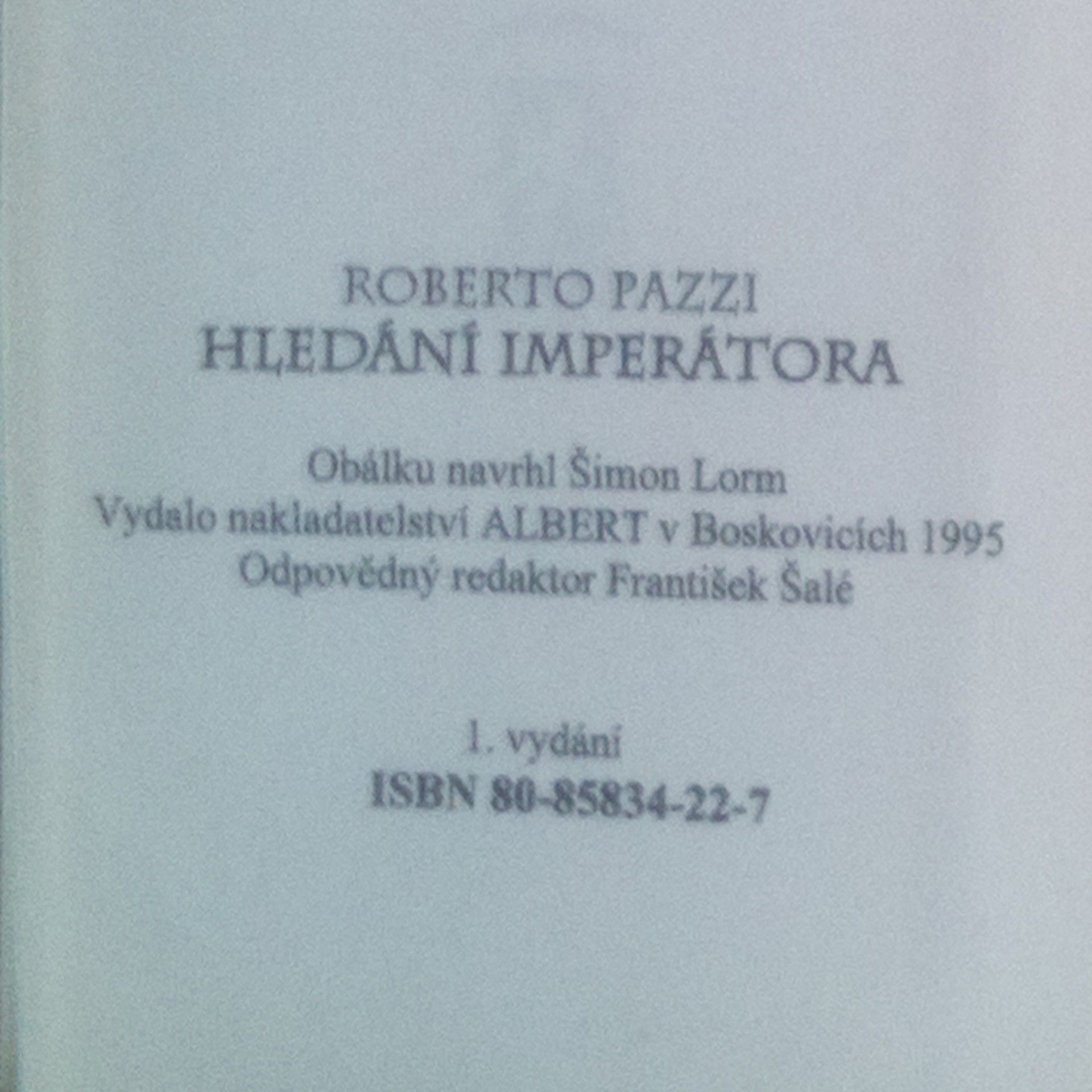 Roberto Pazzi Hledání imperátora