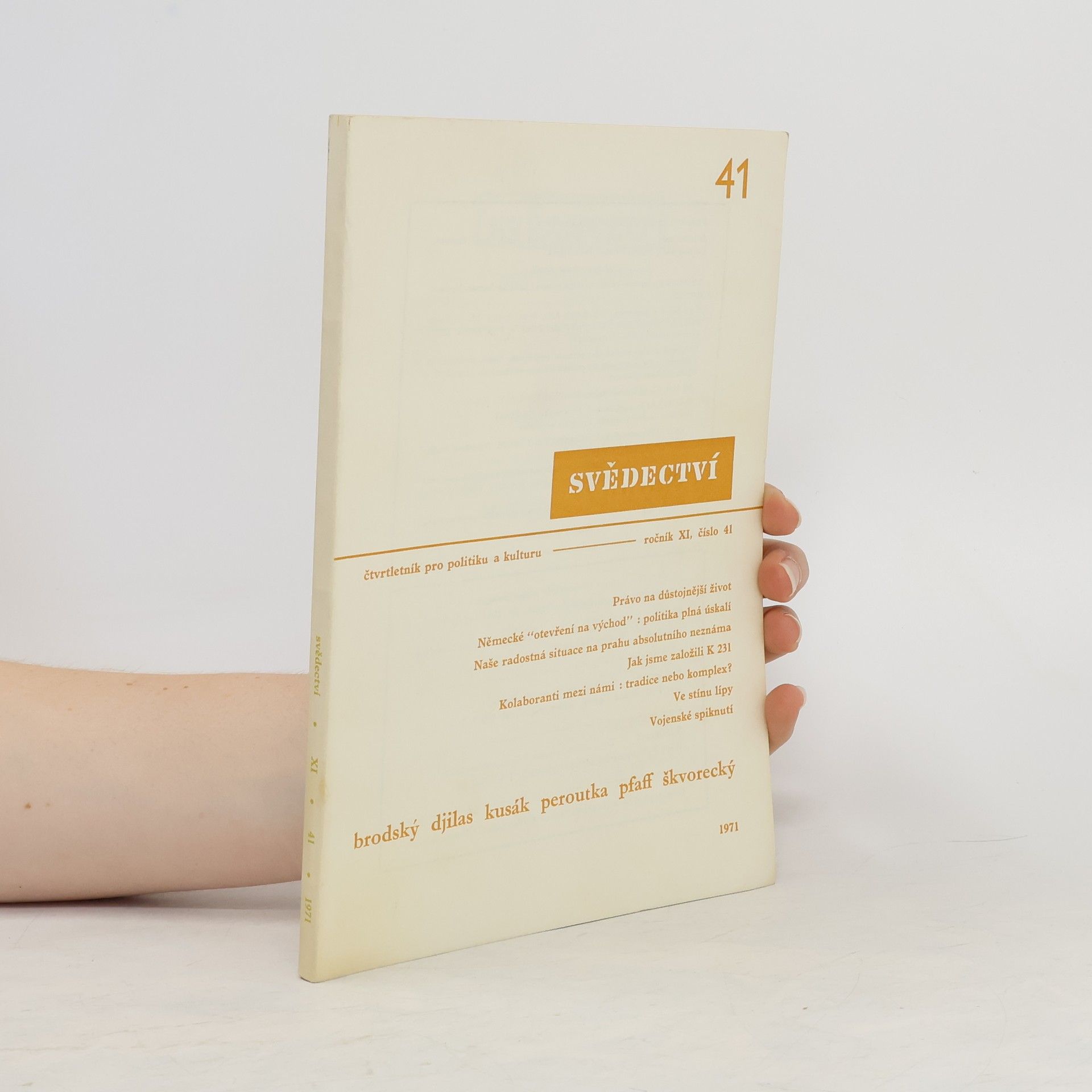AA.VV. Svědectví. Čtvrtletník pro politiku a kulturu 41/1971