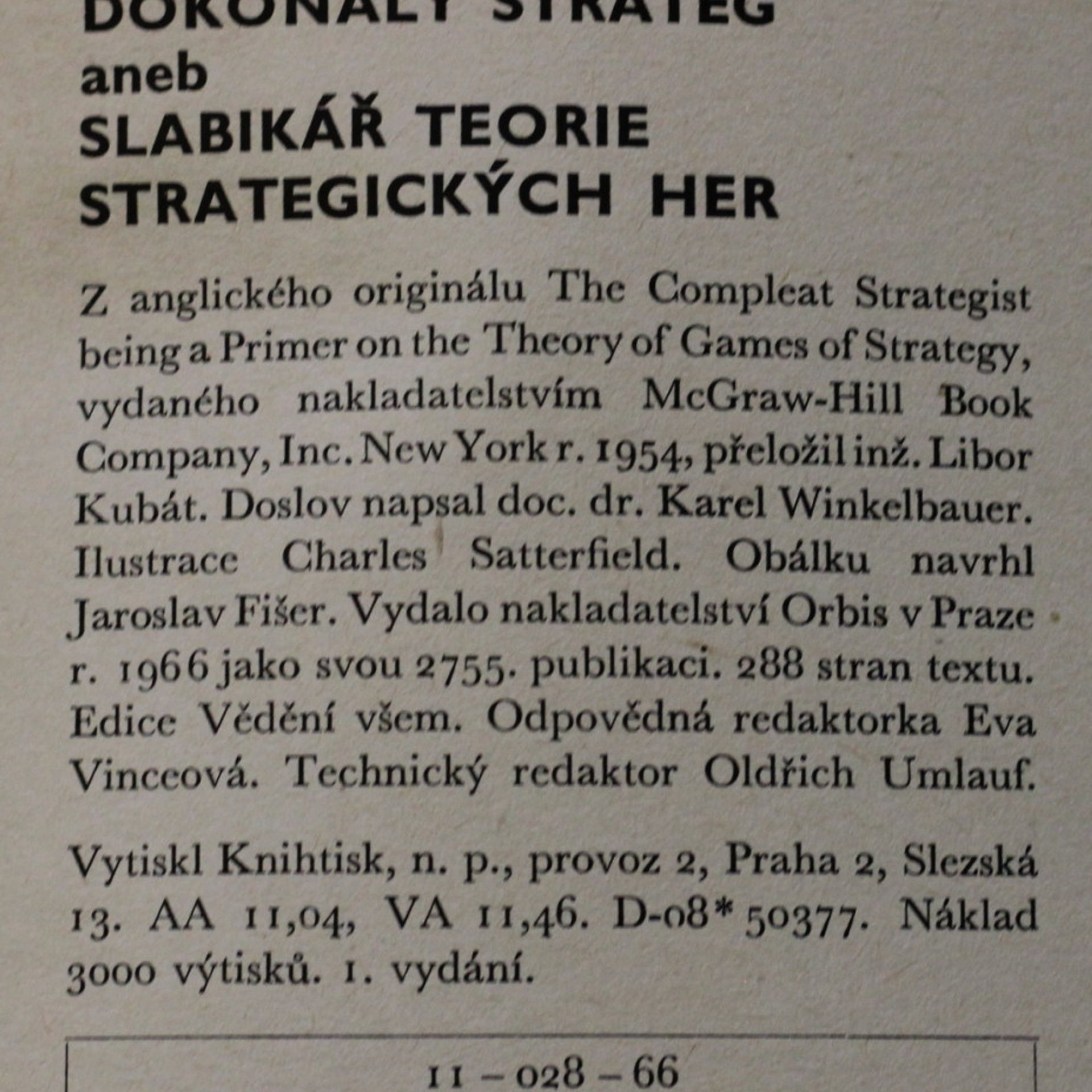 John D. Williams Dokonalý stratég aneb Slabikář teorie strategických her
