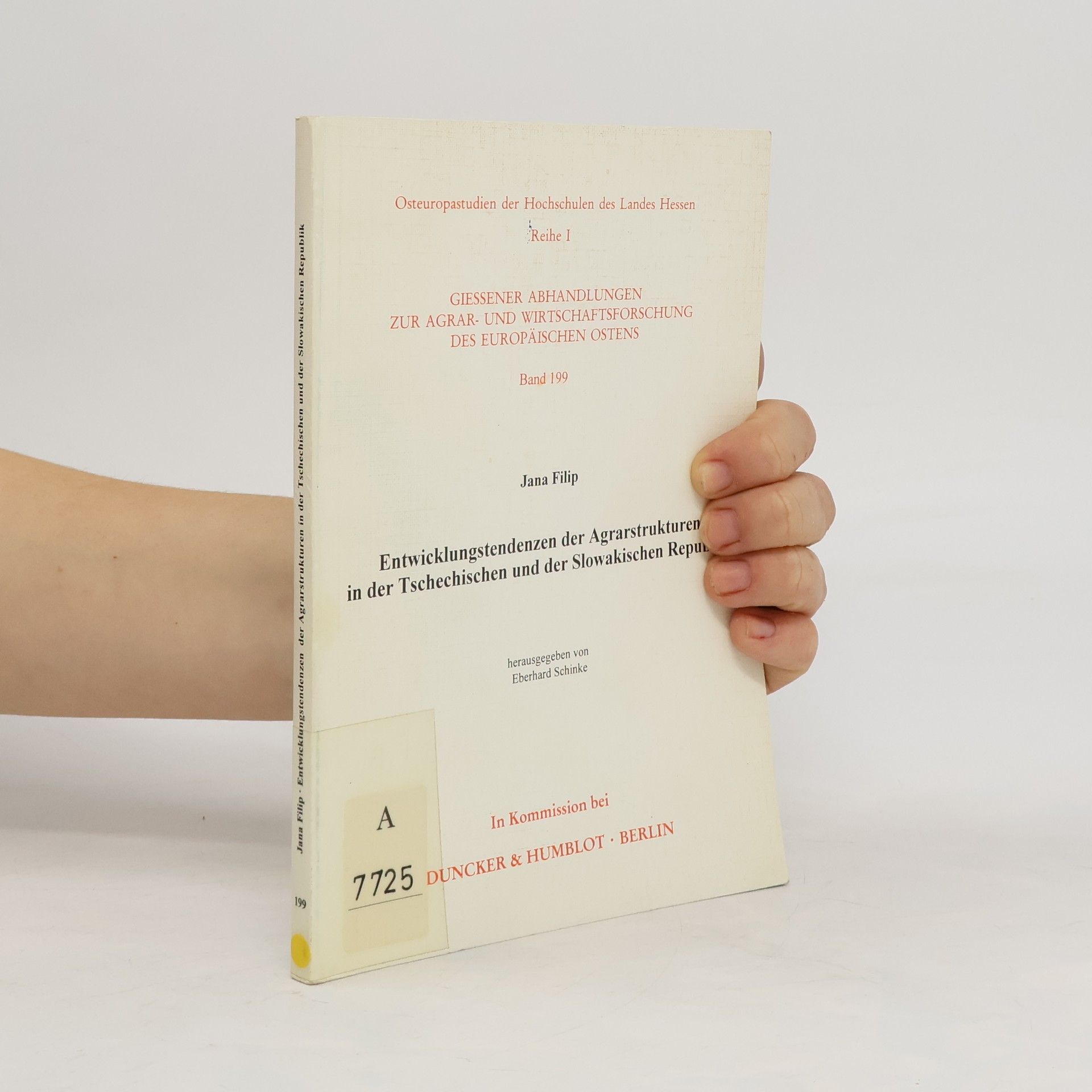Jana Filip Entwicklungstendenzen der Agrarstrukturen in der Tschechischen und der Slowakischen Republik