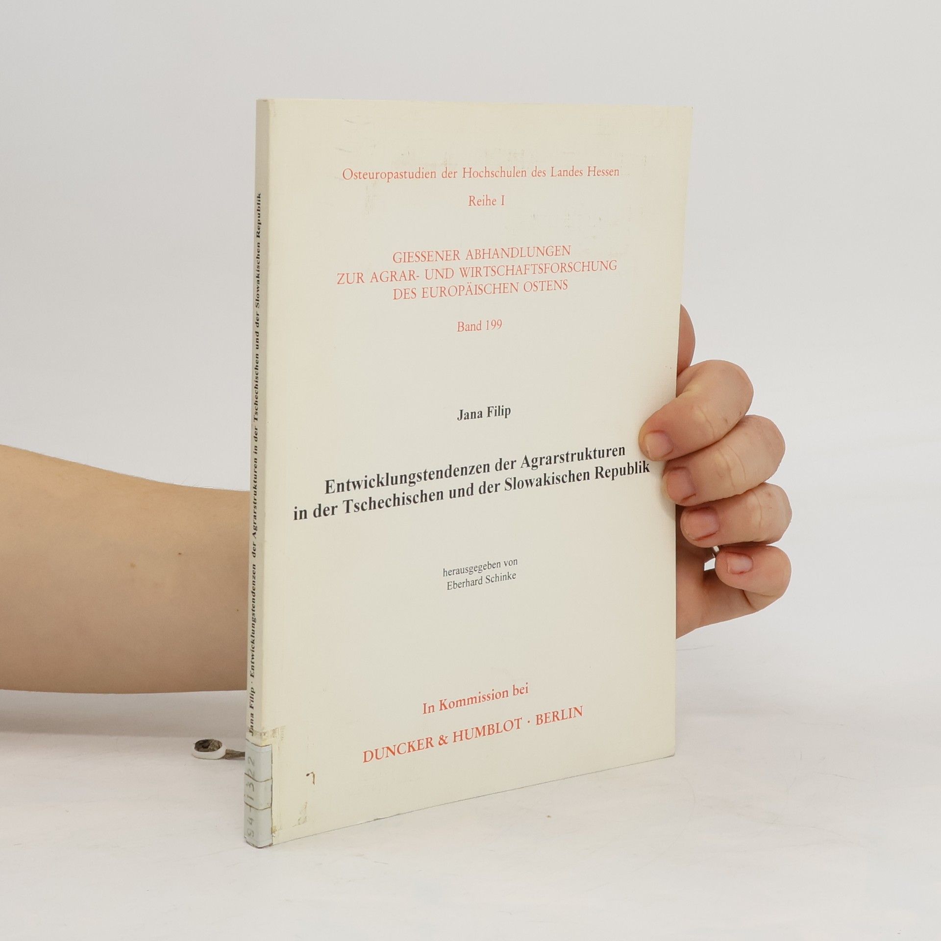 Jana Filip Entwicklungstendenzen der Agrarstrukturen in der Tschechischen und der Slowakischen Republik