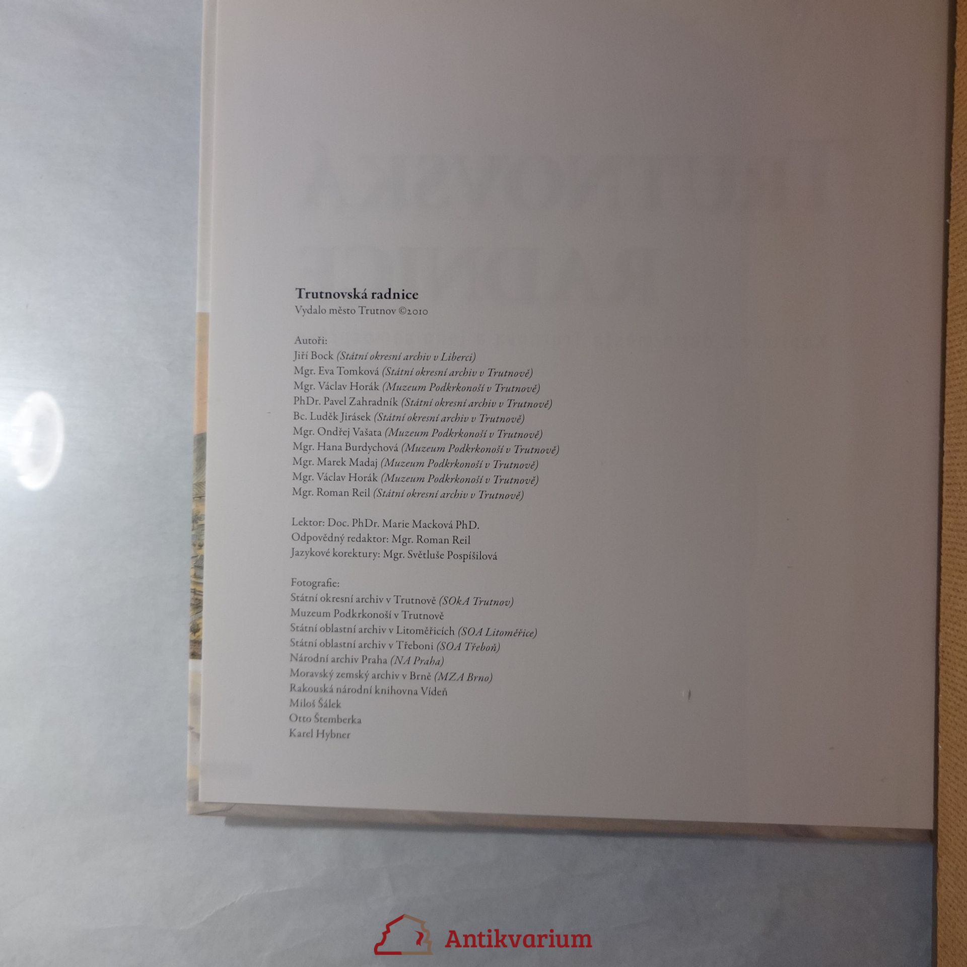 Autorenkollektiv Trutnovská radnice. Kapitoly z dějin města Trutnova