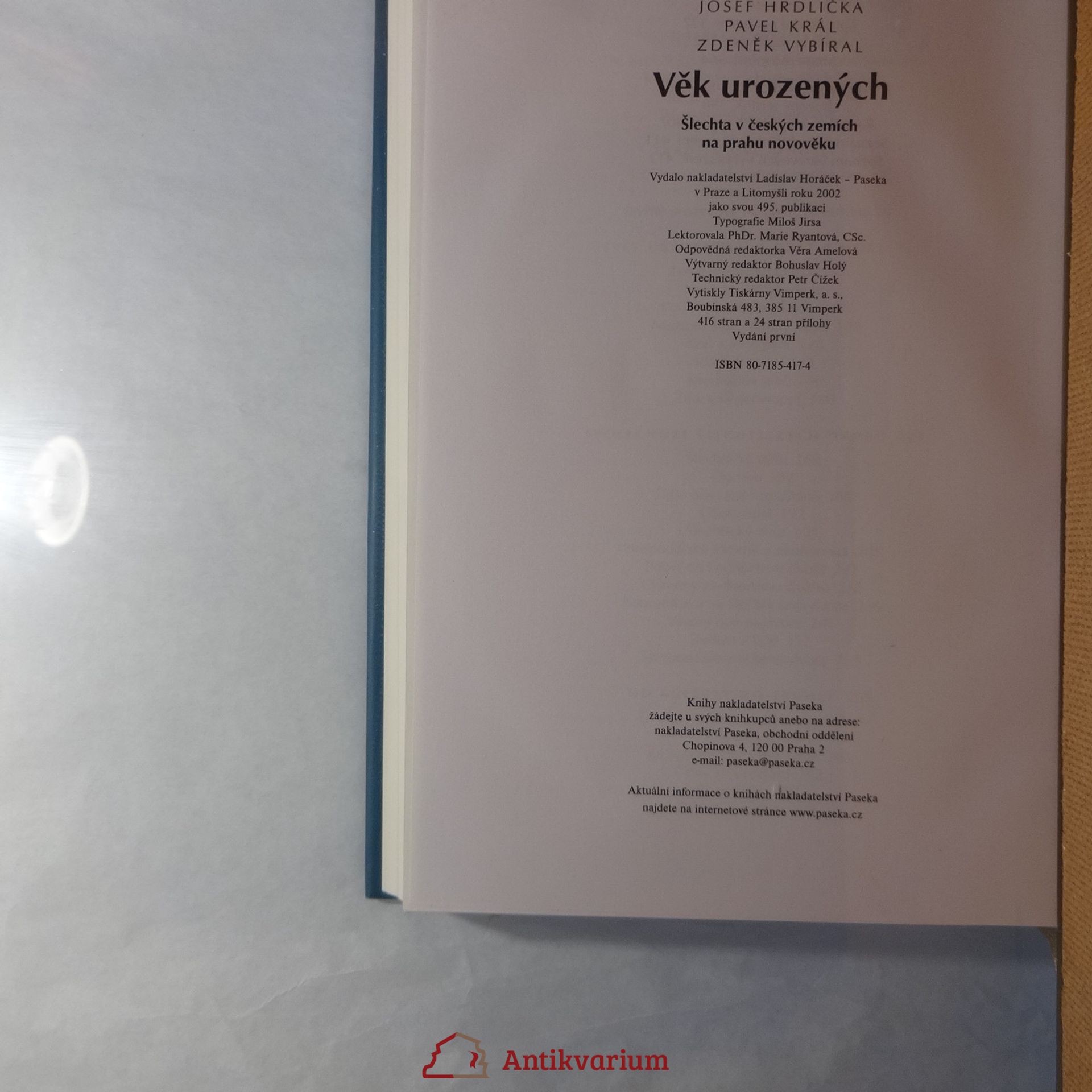 Václav Bůžek Věk urozených : šlechta v českých zemích na prahu novověku