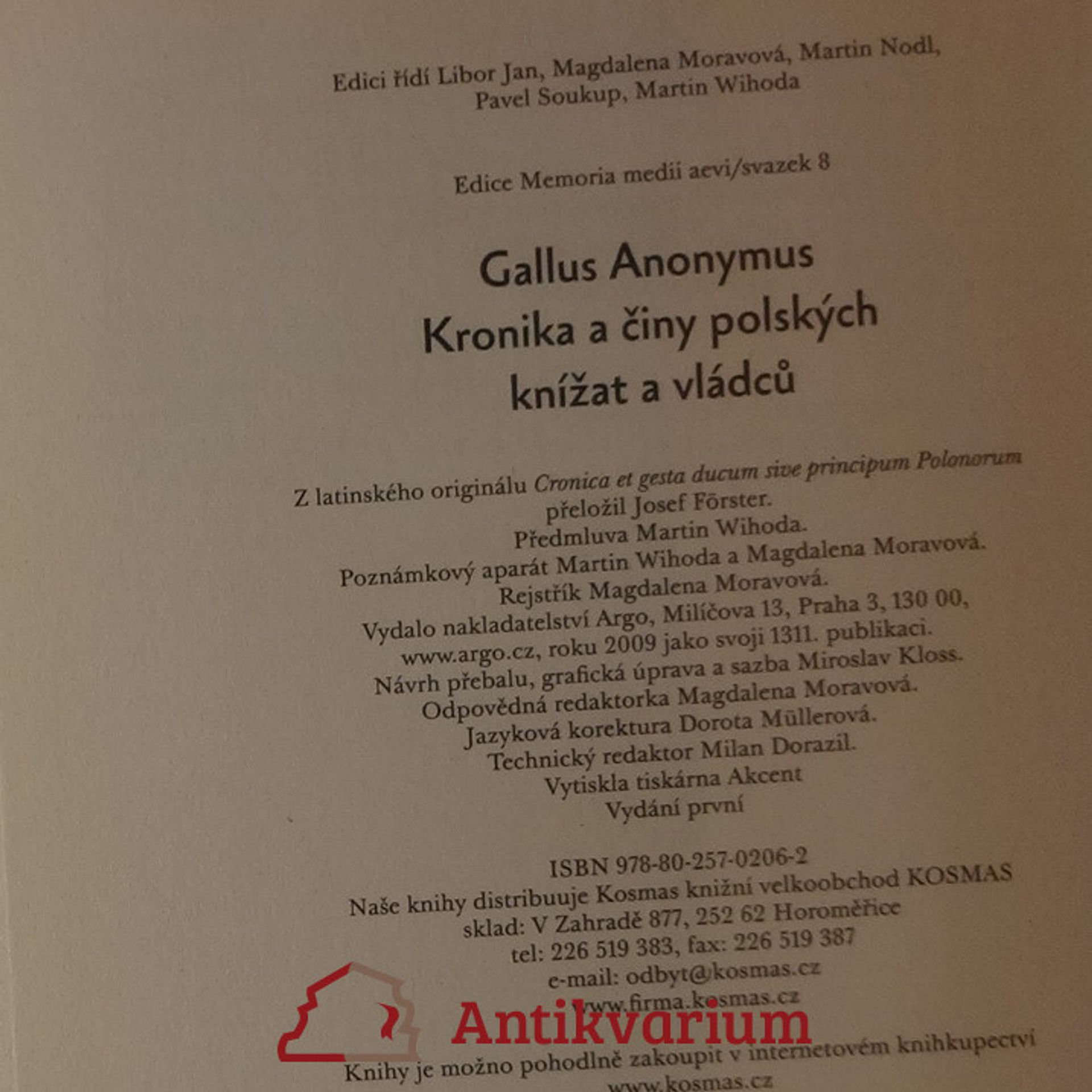 Martinus Gallus Kronika a činy polských knížat a vládců