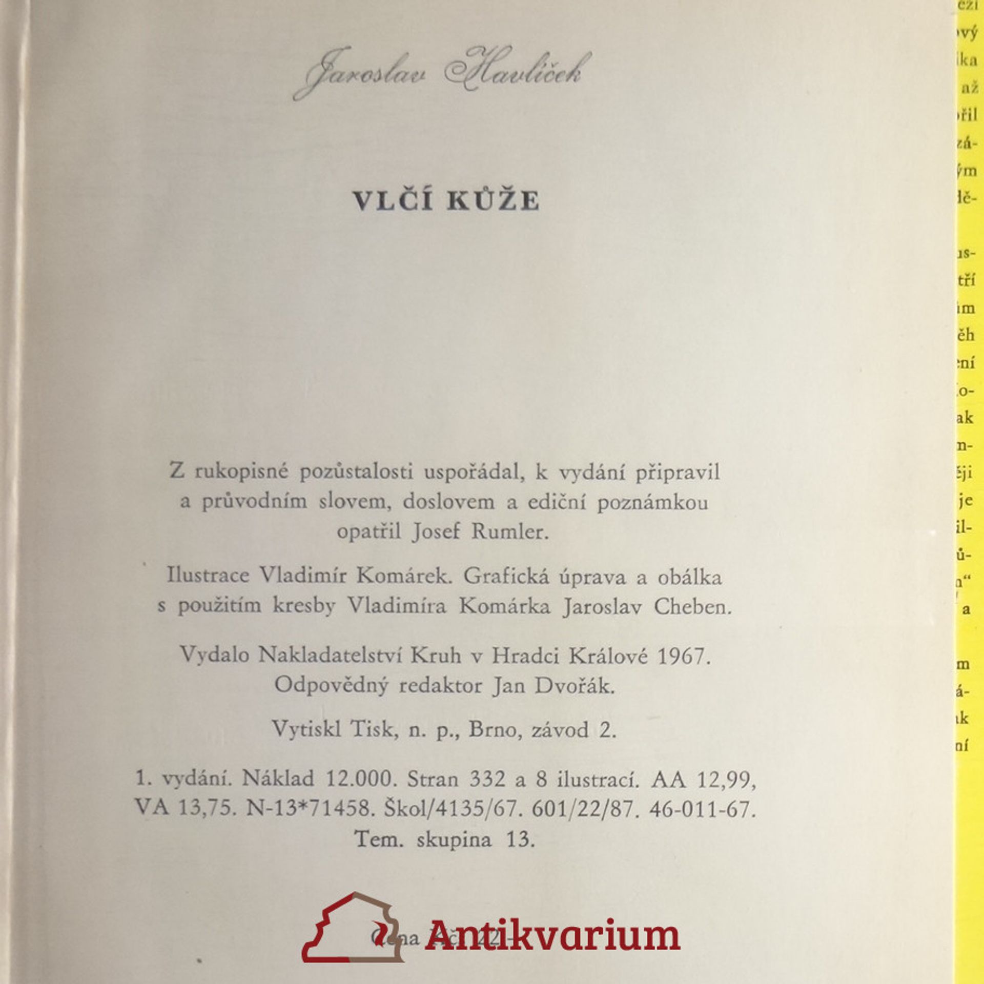 Jaroslav Havlíček Vlčí kůže