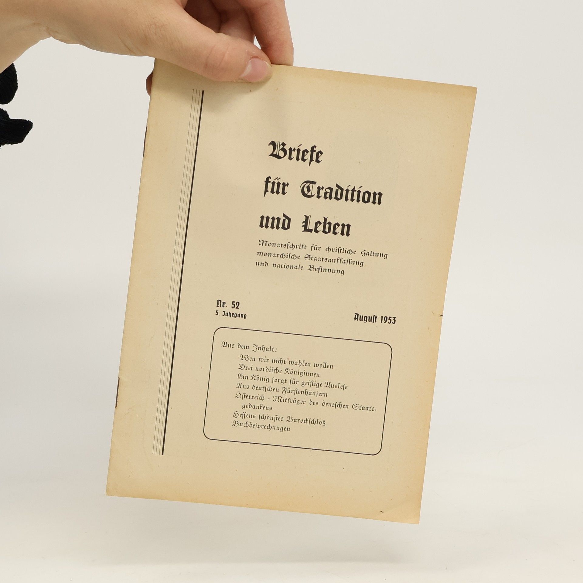kolektiv Briefe für Tradition und Leben Nr. 52 8/1953