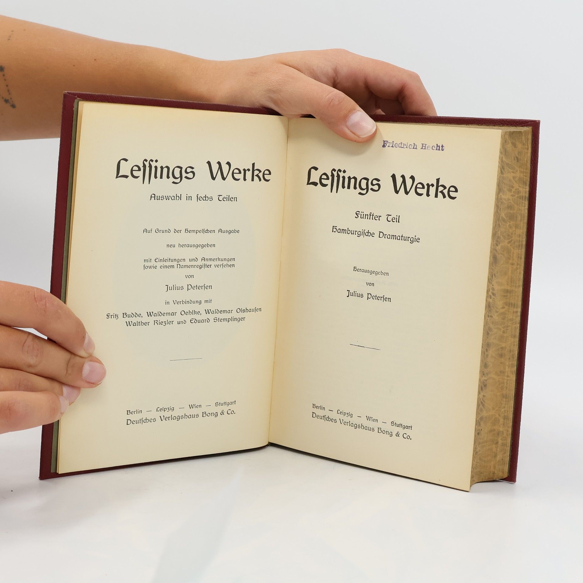 Friedrich Hecht Lessings Werke