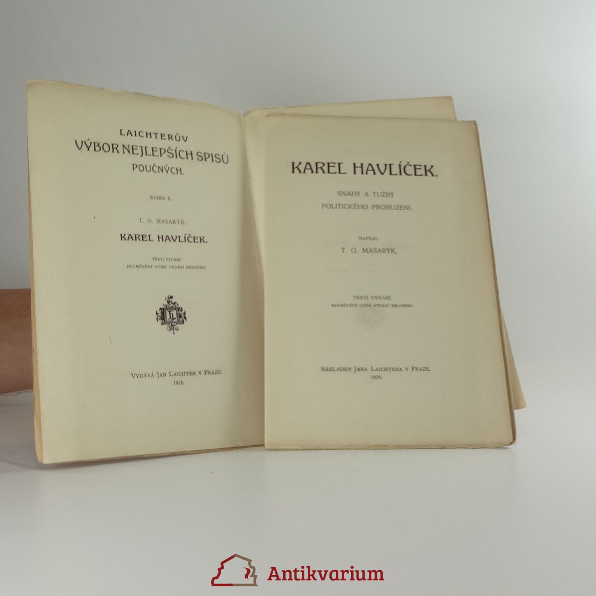 Tomáš Garrigue Masaryk Karel Havlíček. Snahy a tužby politického probuzení