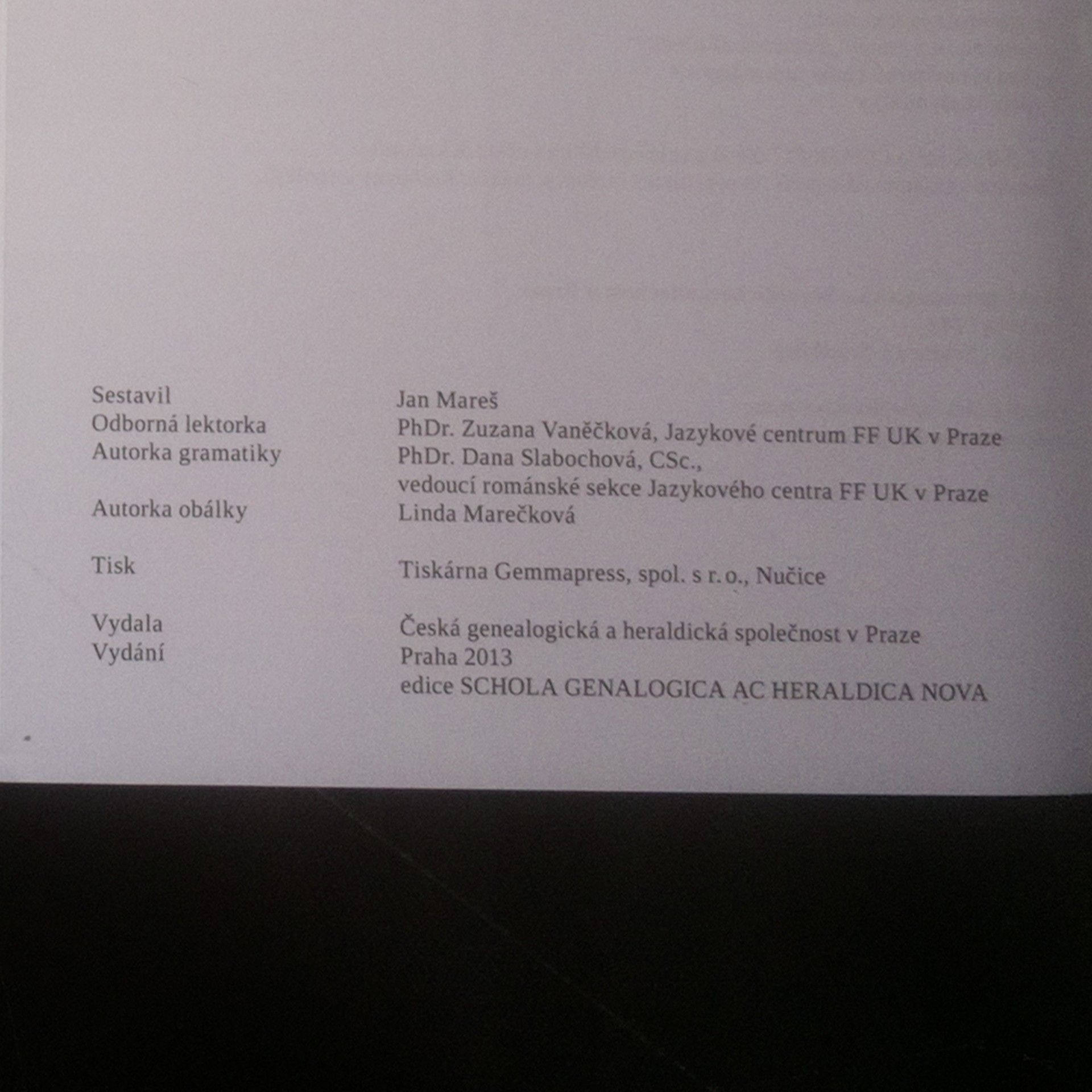 Jan Mareš Latinsko-český slovník pro genealogy