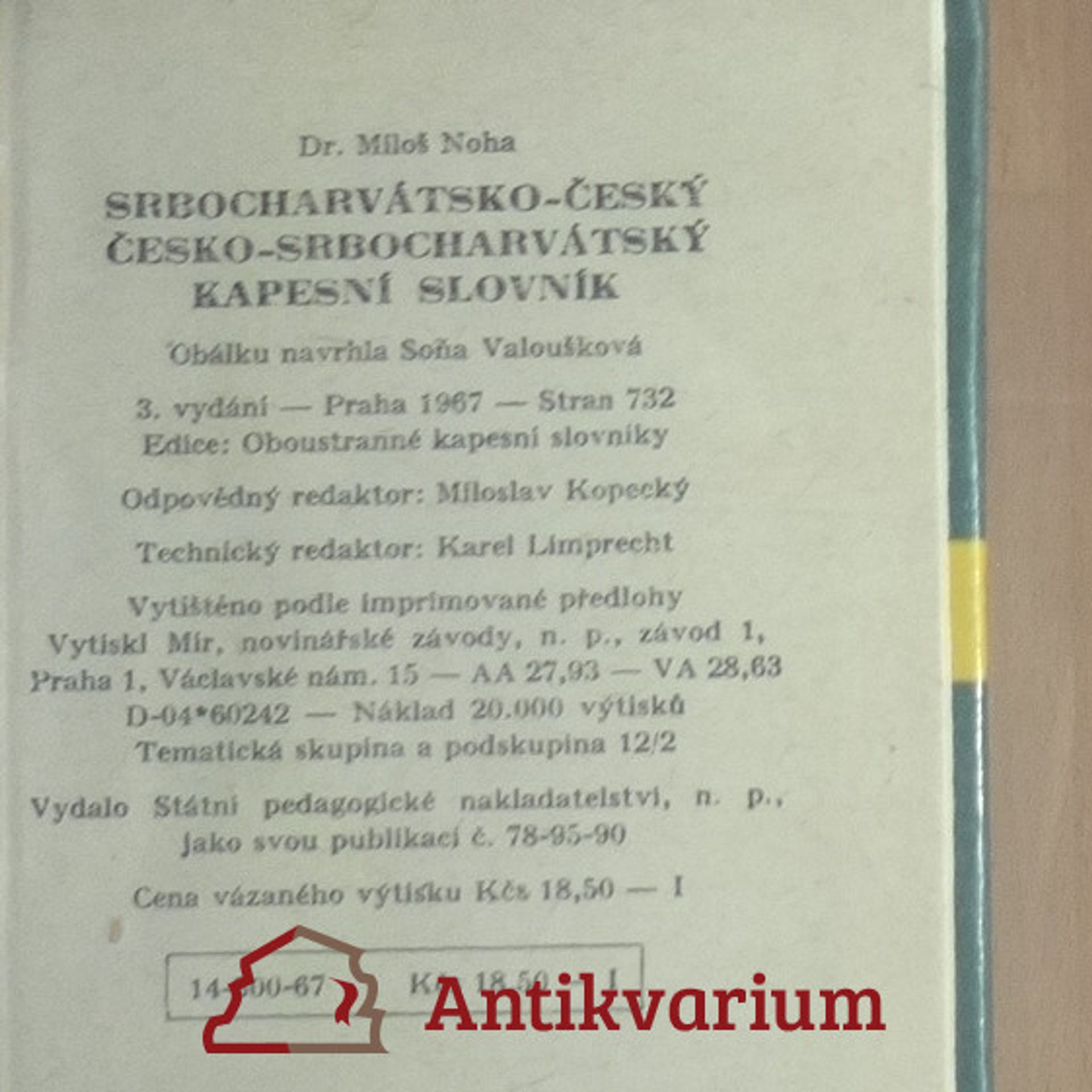 Miloš Noha Srbocharvátsko-český a česko-srbocharvátský kapesní slovník