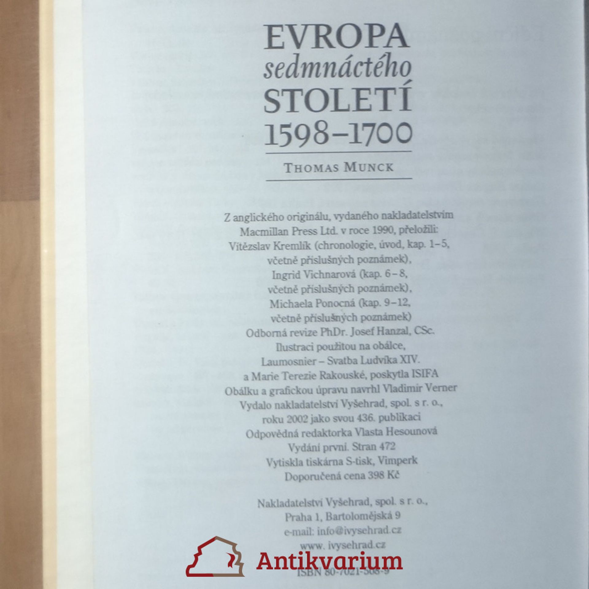 Thomas Munck Evropa sedmnáctého století. 1598-1700