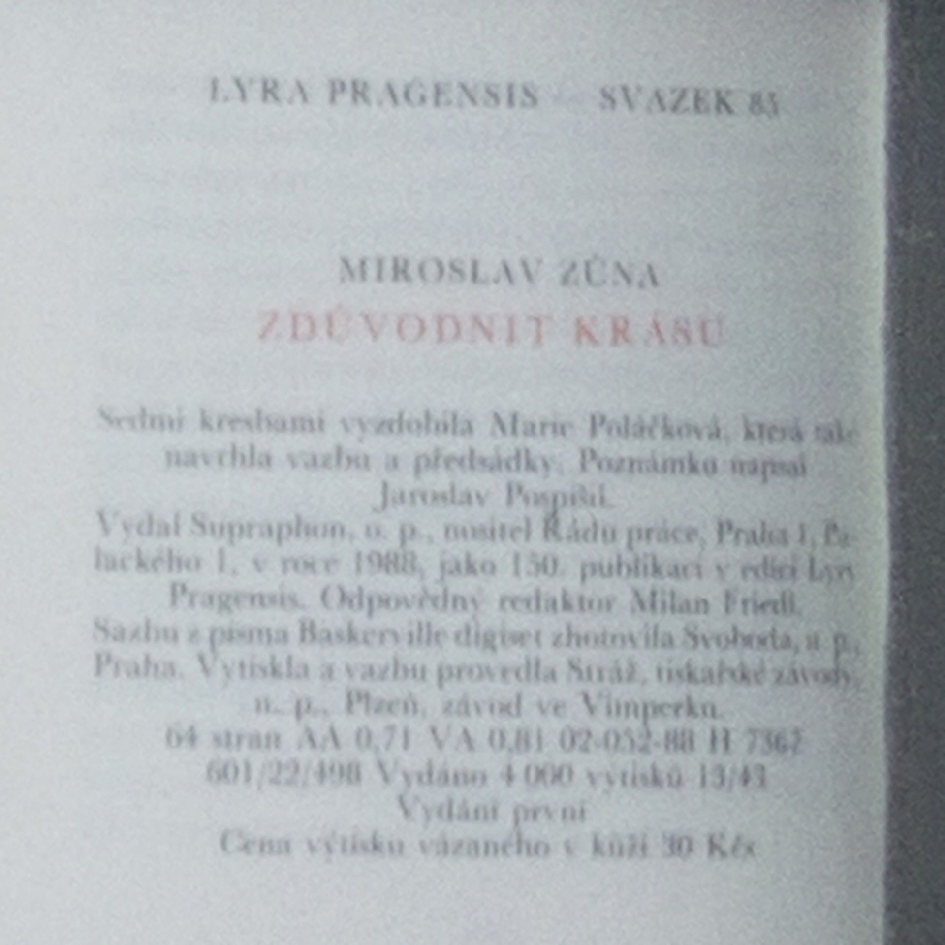 Miroslav Zůna Zdůvodnit krásu