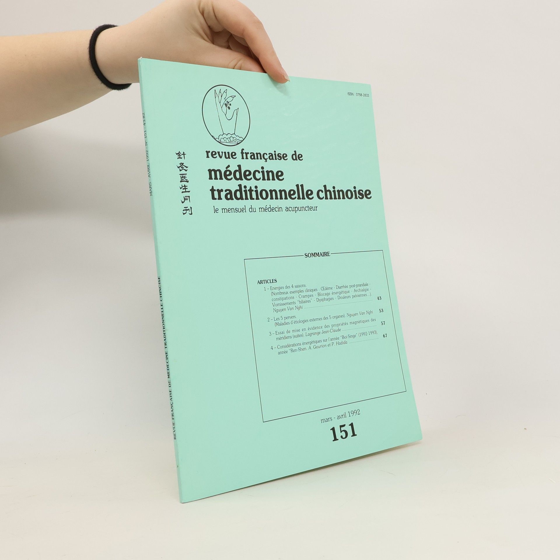 Collectif d'auteurs Revue française de médecine traditionnelle chinoise 3-4/1992