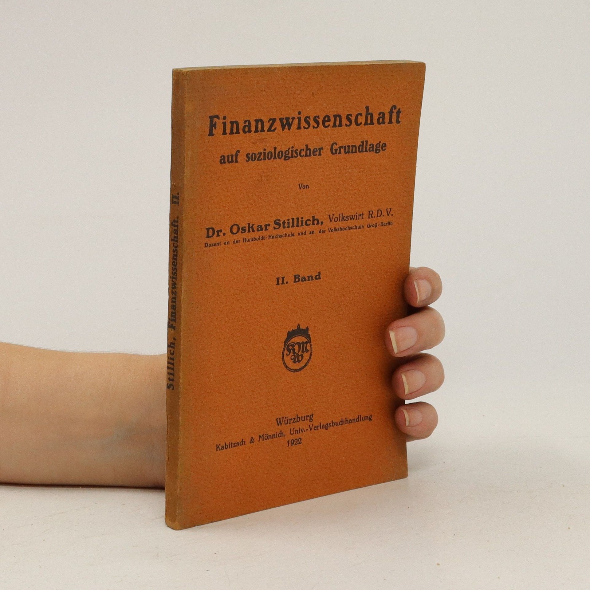 Oskar Stillich Finanzwissenschaft auf soziologischer Grundlage 2
