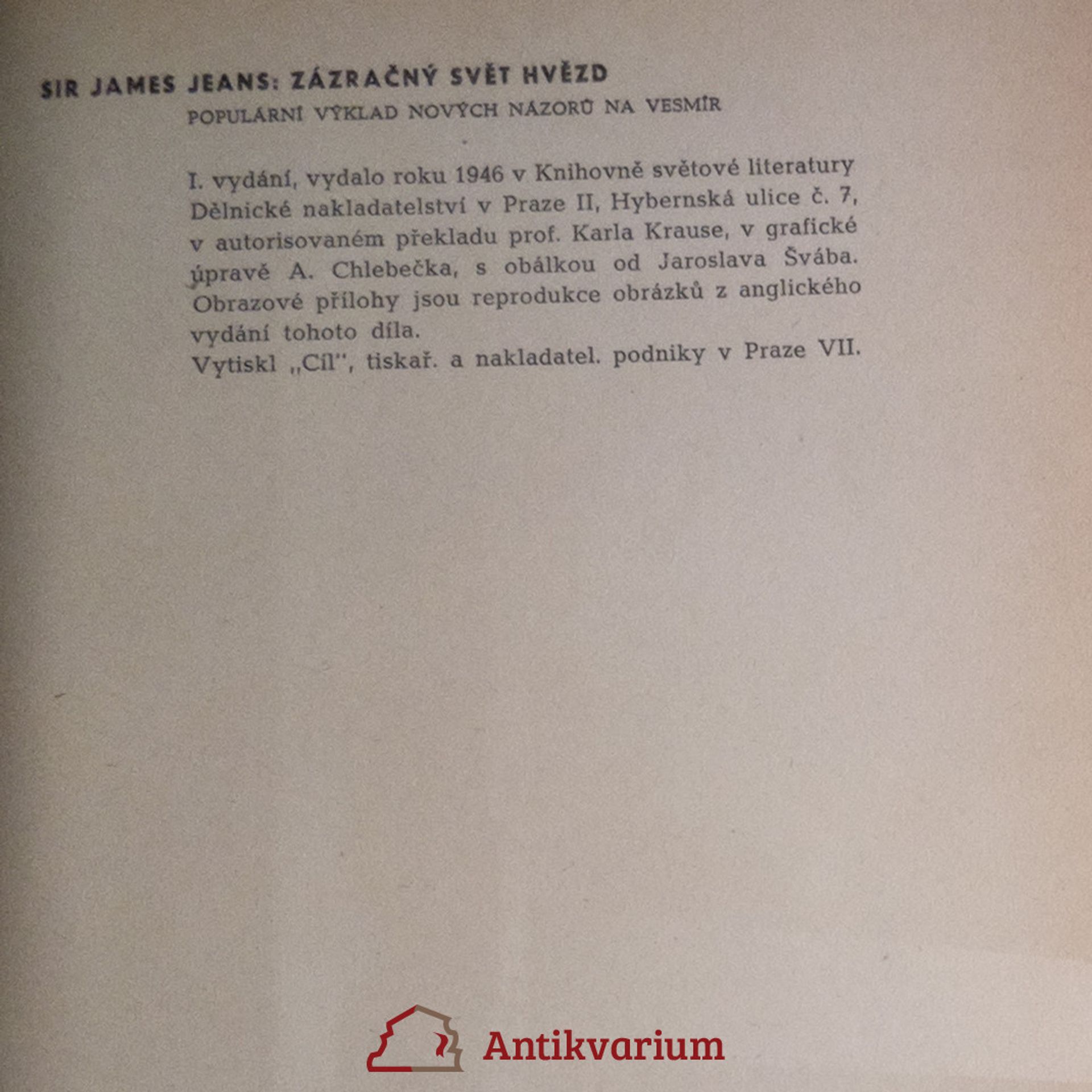 James Hopwood Jeans Zázračný svět hvězd