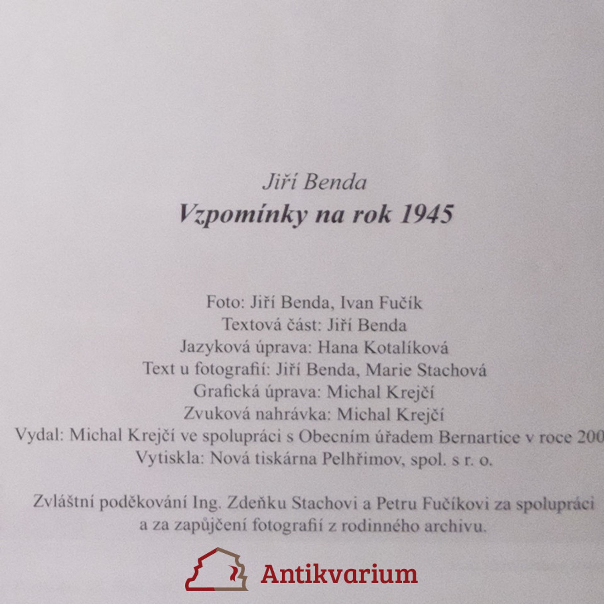 Jiří Benda Vzpomínky na rok 1945