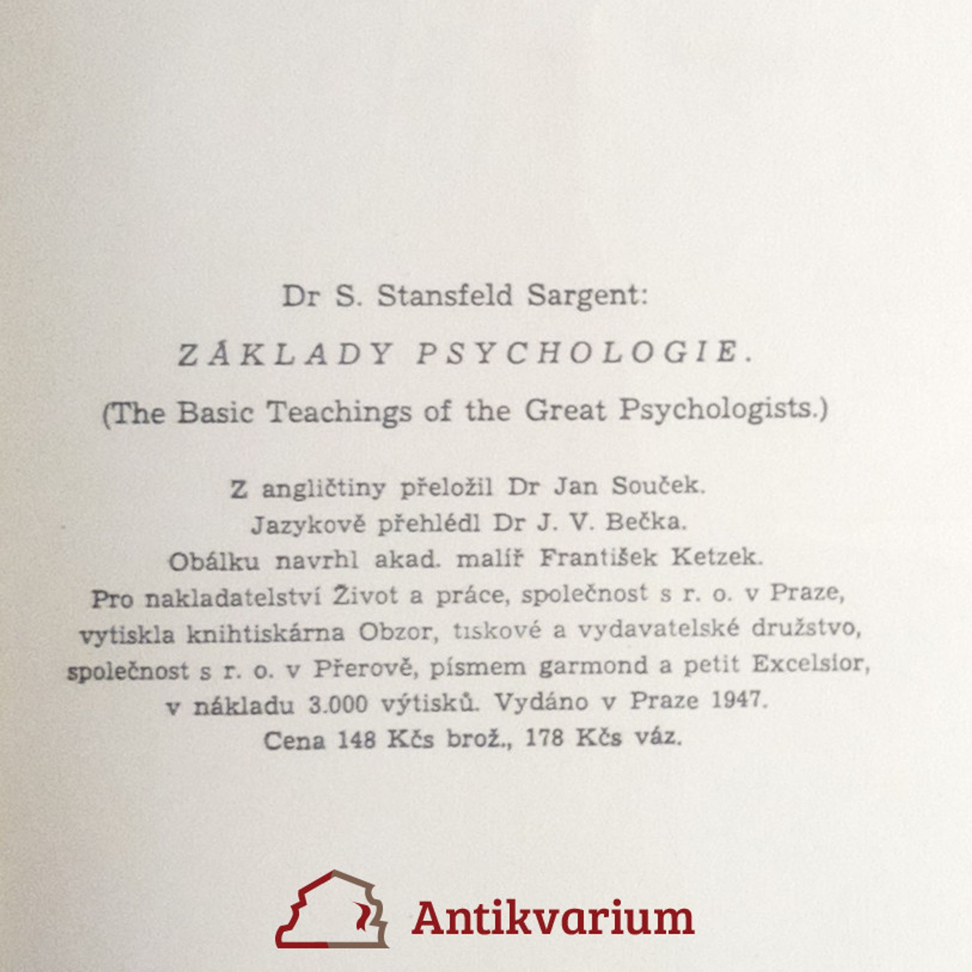Sargent S. Stansfeld Základy psychologie
