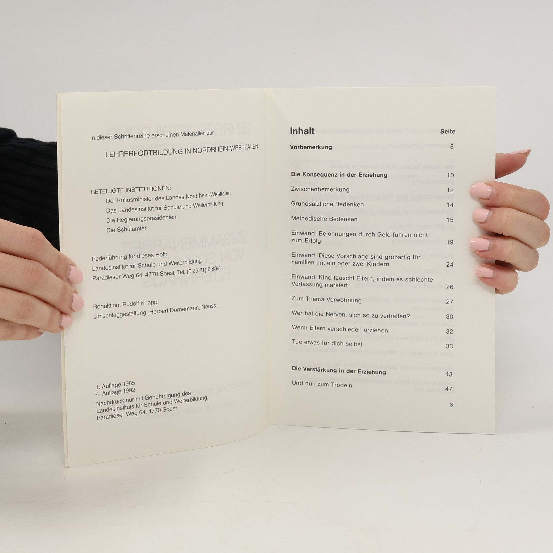 kolektiv Lehrerfortbildung in Nordrhein- Westfalen. Zusammenarbeit von Schule und Eleternhaus