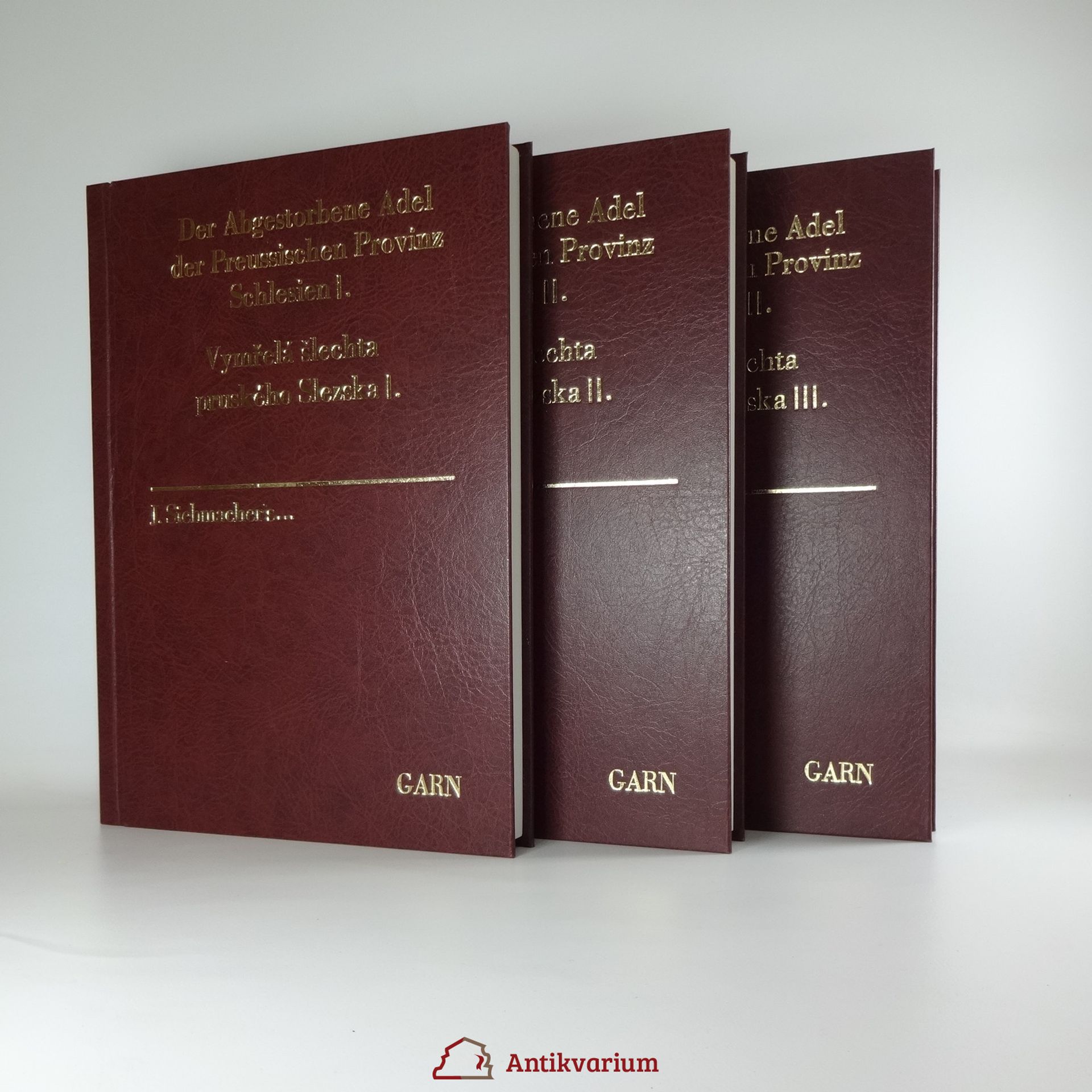 Conrad Blažek Der Abgestorbene Adel der Preussischen Provinz Schlesien I.-III.. Vymřelá šlechta pruského Slezka I.-III.