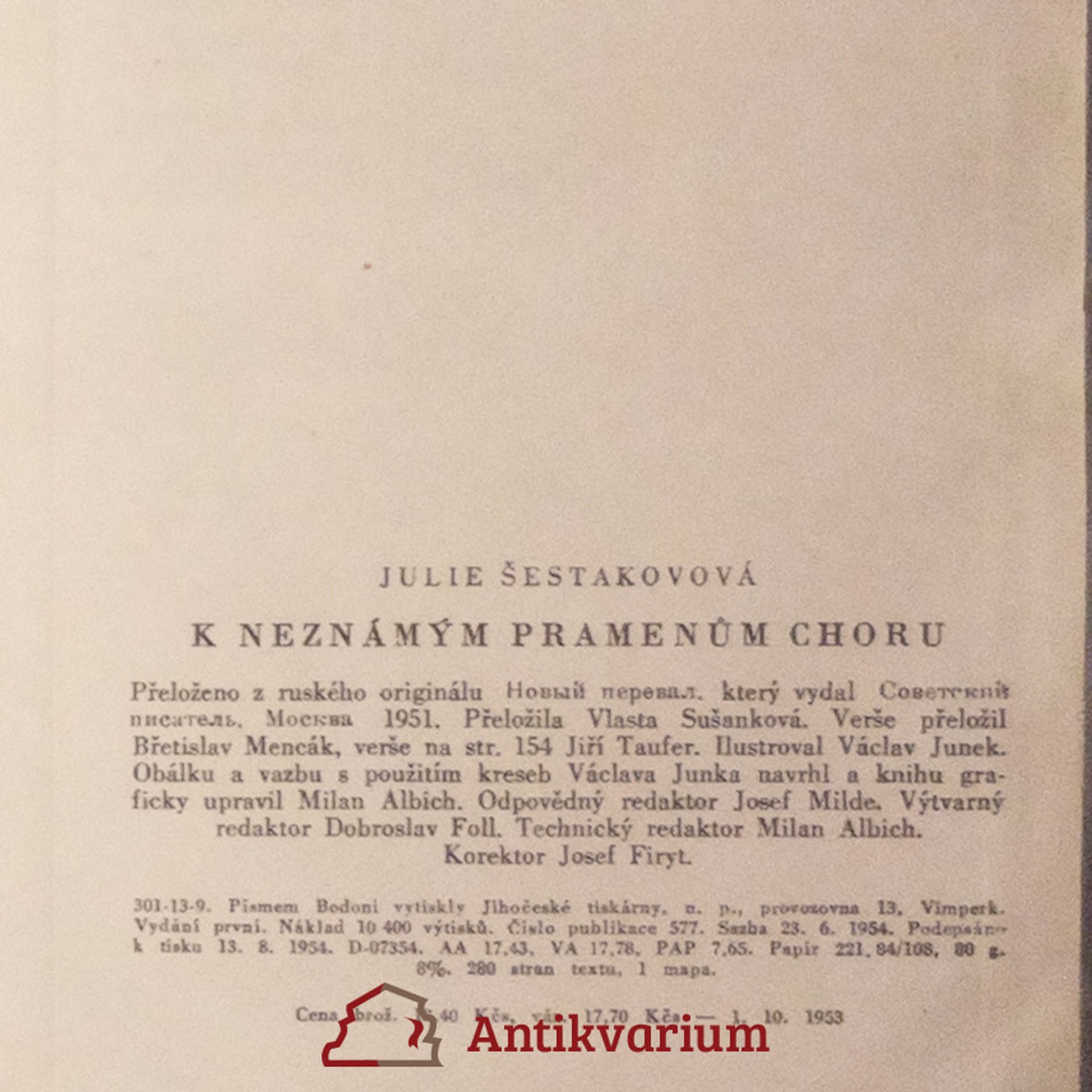 Šestakovová Julie K neznámým pramenům Choru